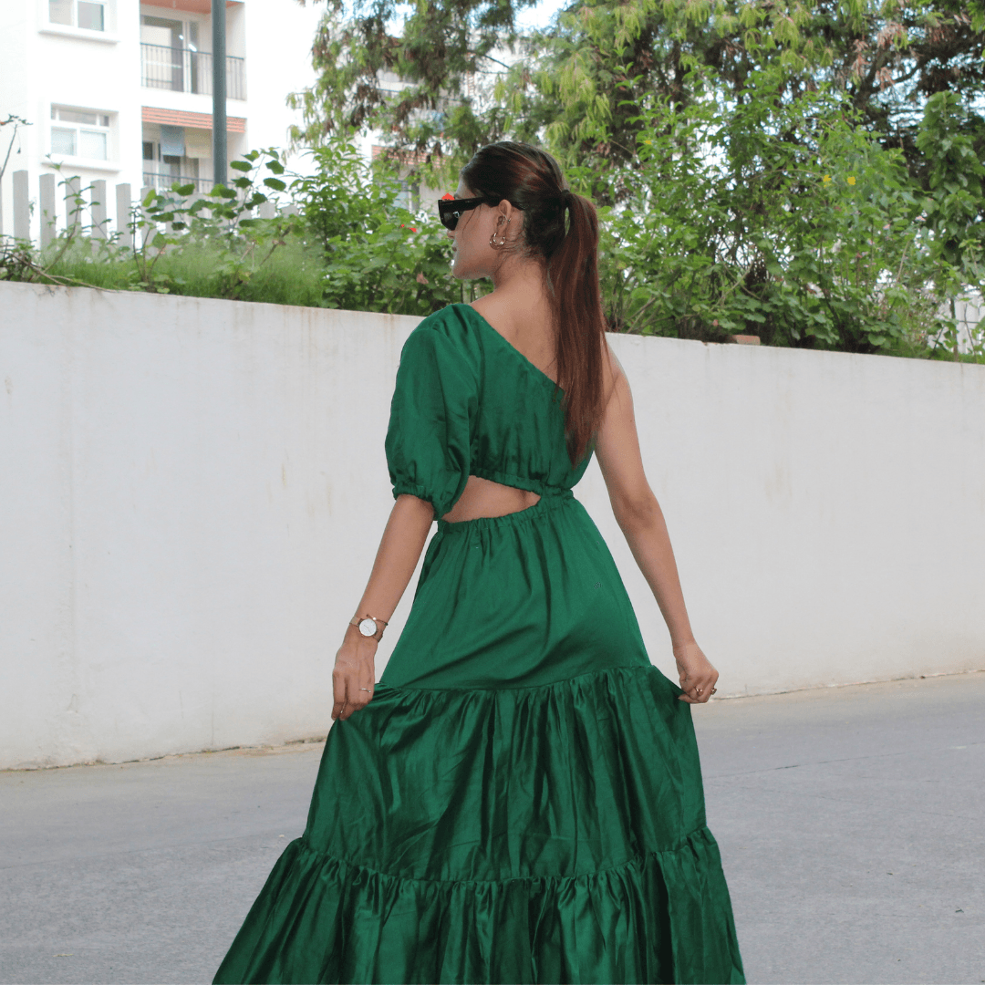 Chloe Cotton Linen Dress - Green - That Gal