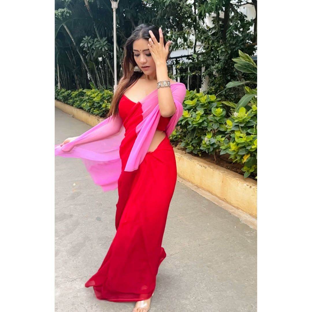 Red & Pink Alia Saree - That Gal