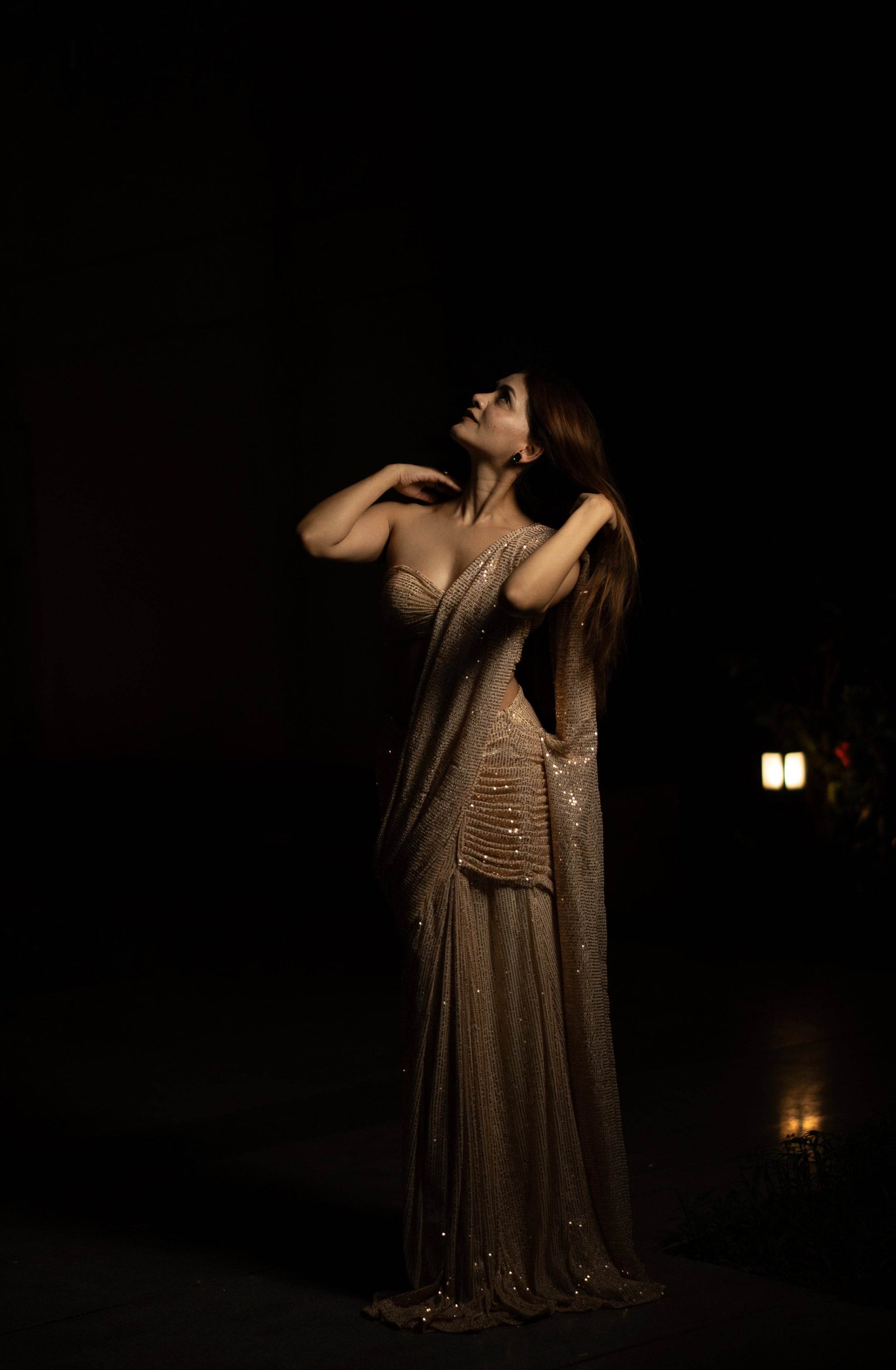 Adriana Pre-Stiched Saree - Gold - That Gal