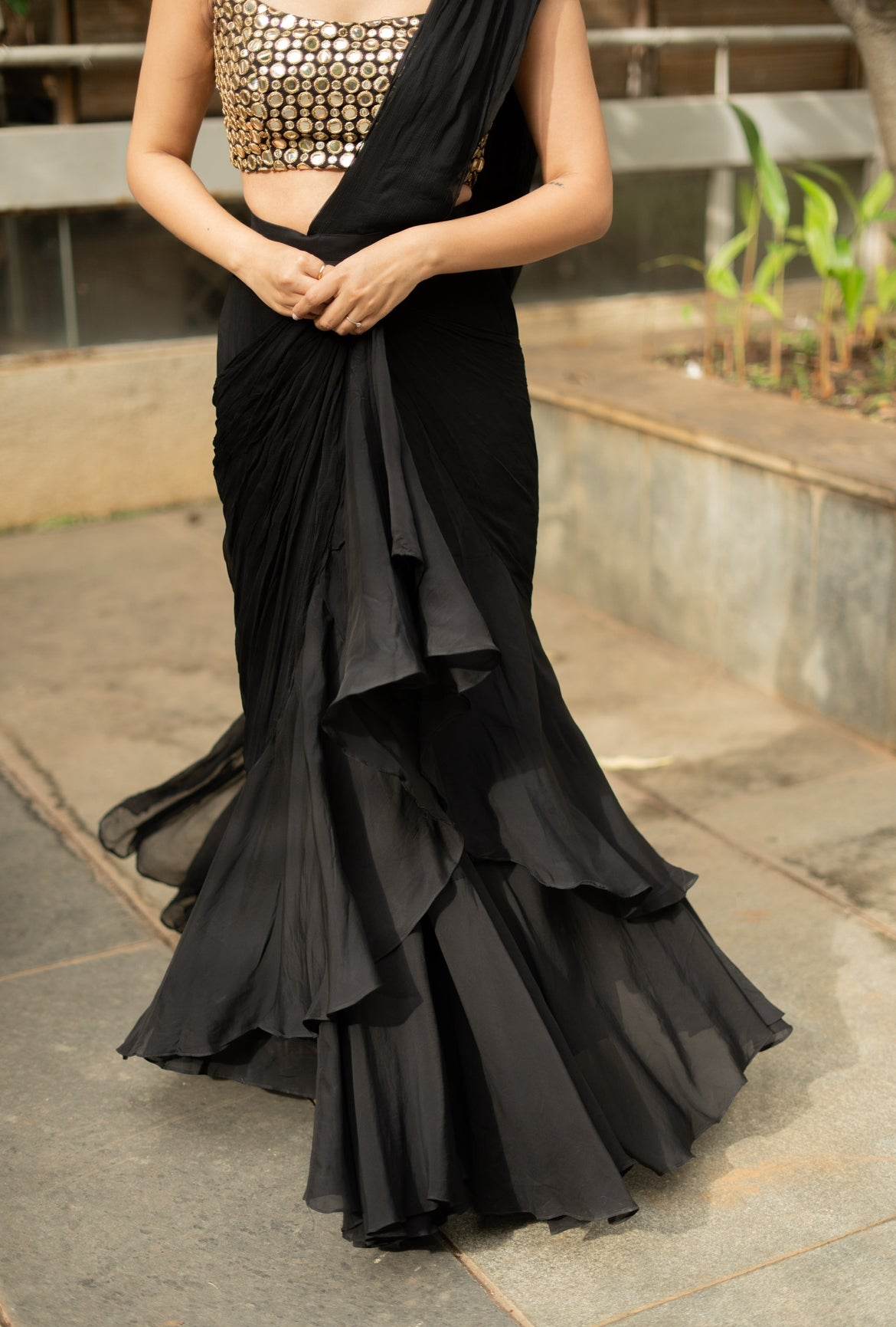 Nida Ruffled Saree Set - That Gal