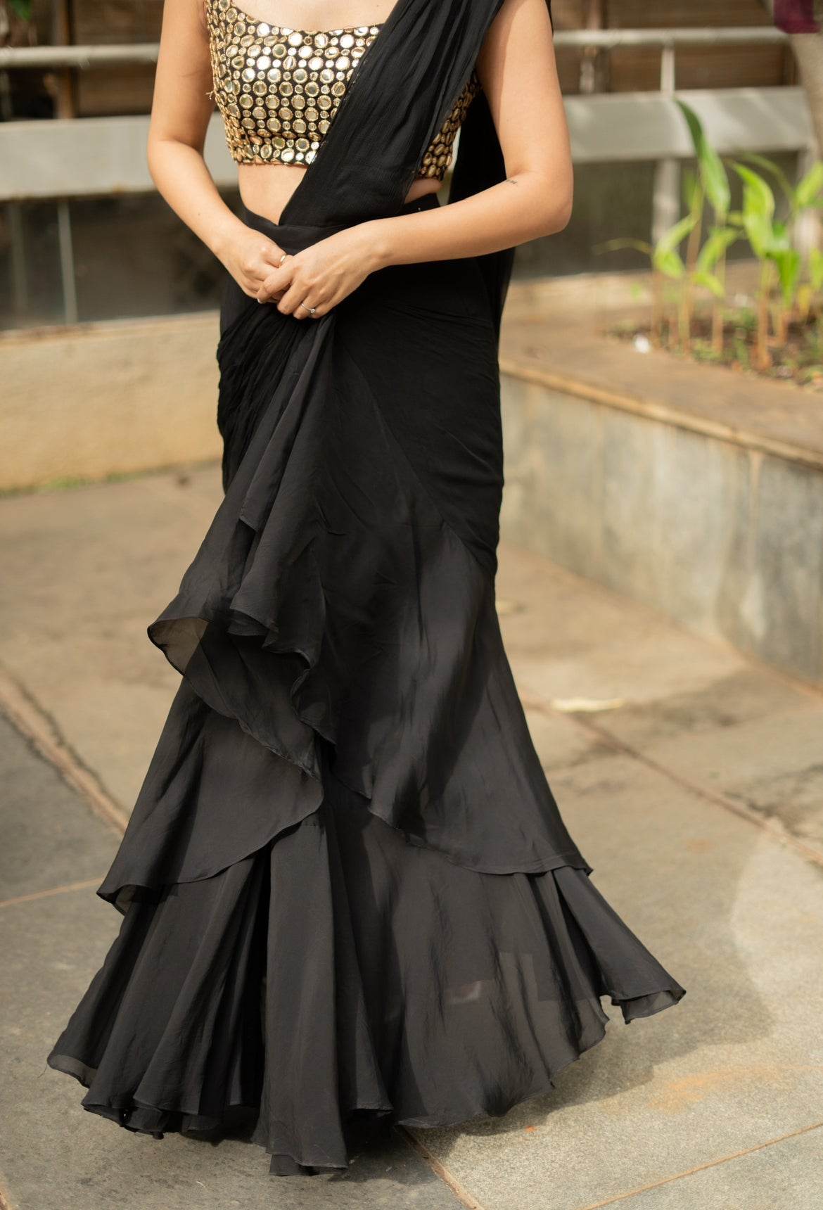 Nida Ruffled Saree Set - That Gal