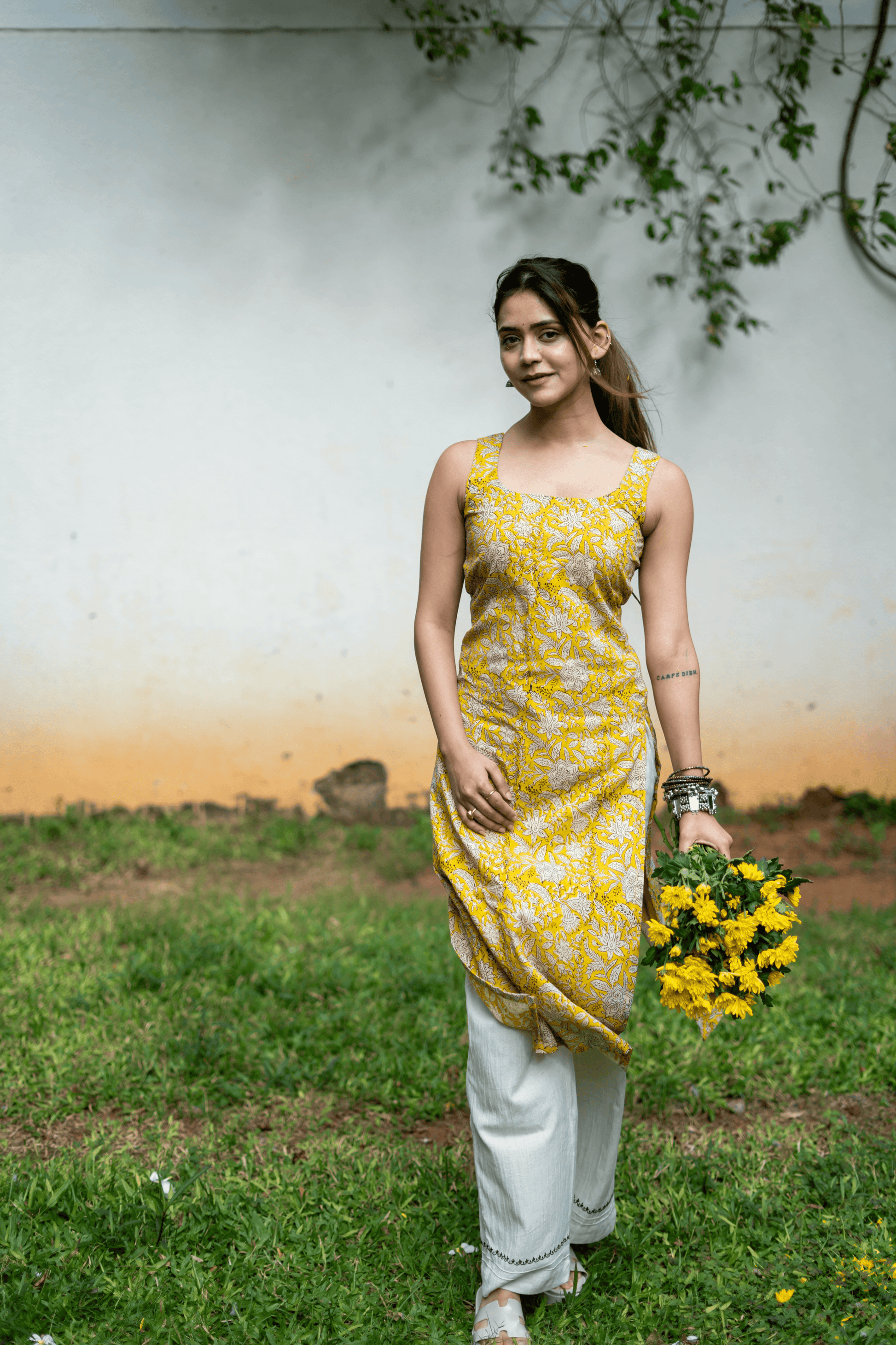 Kesariya Bagru Print Long Kurti - That Gal