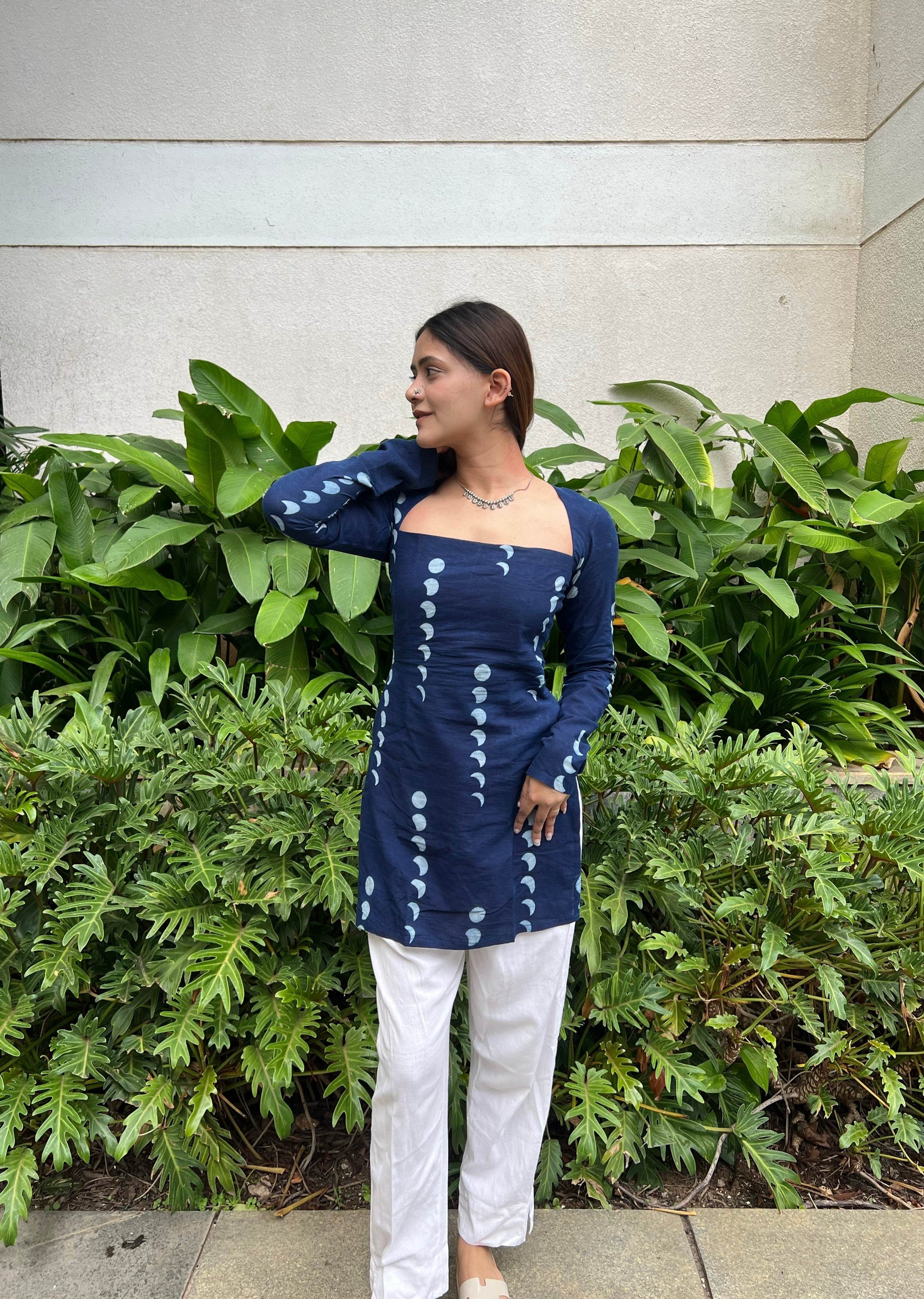 Anaira Indigo Hand Block Printed Kurti - That Gal