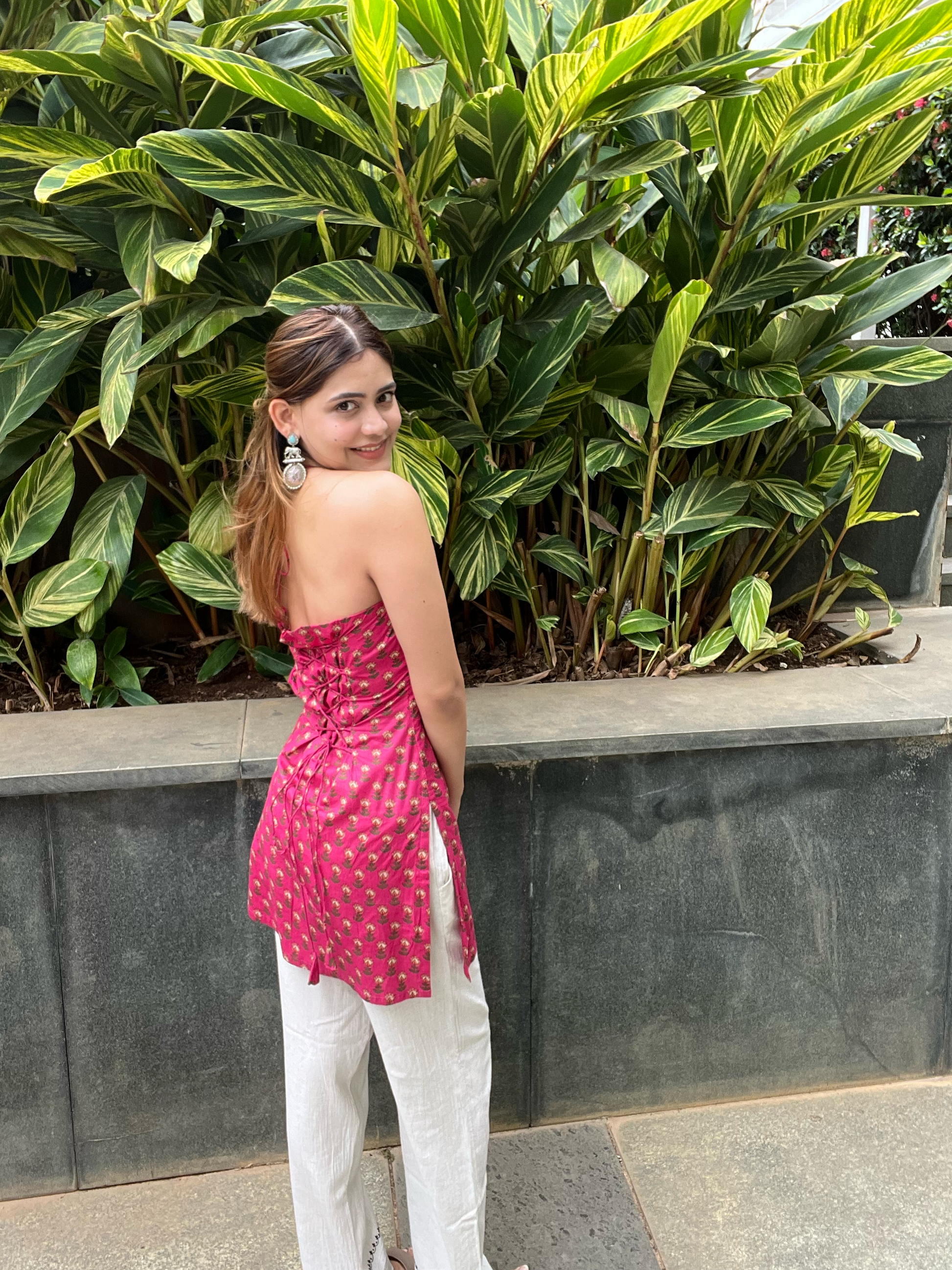 Roop Halter Neck Corset Kurti