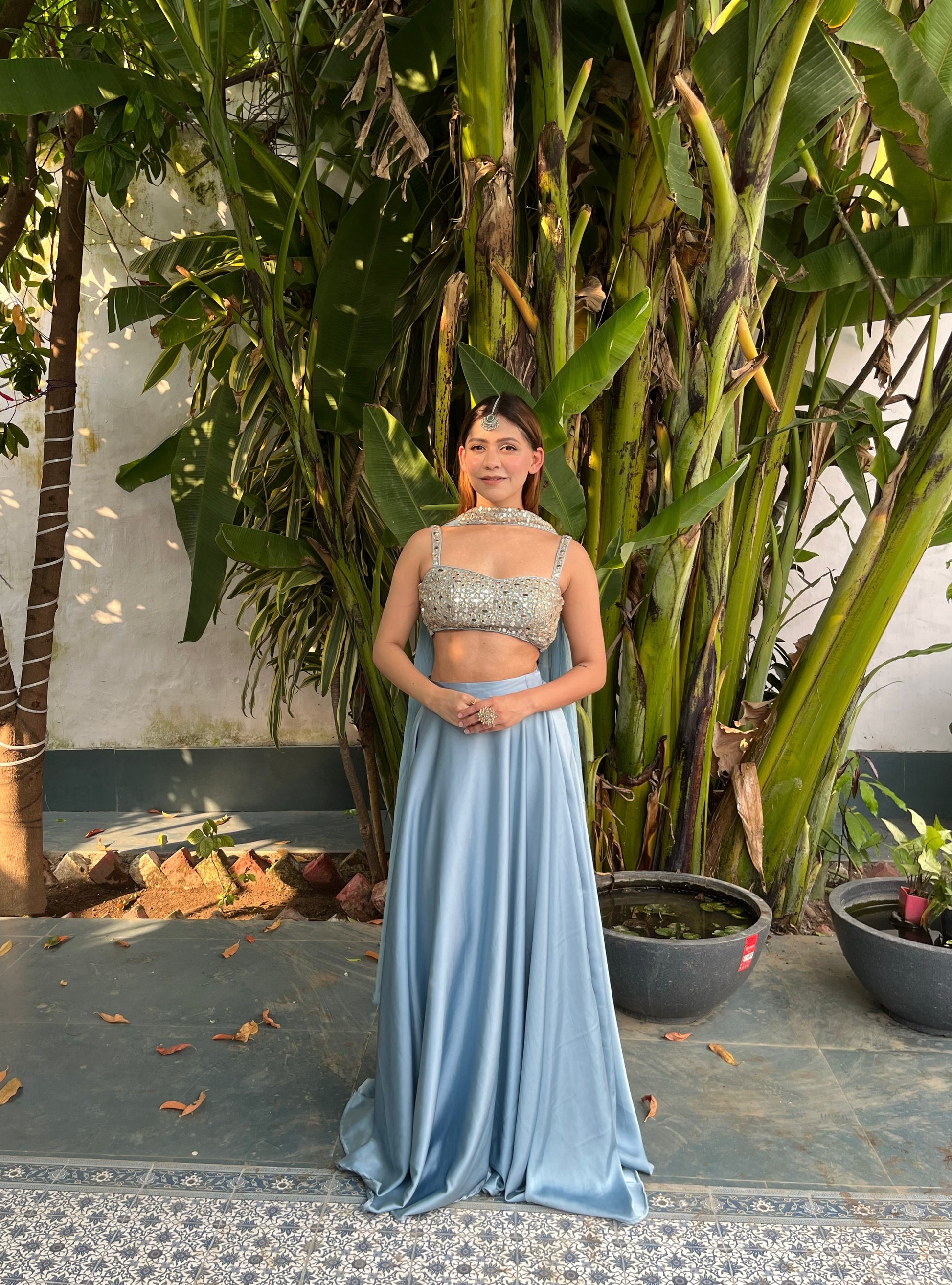 Anaya Lehenga Set - Powder Blue