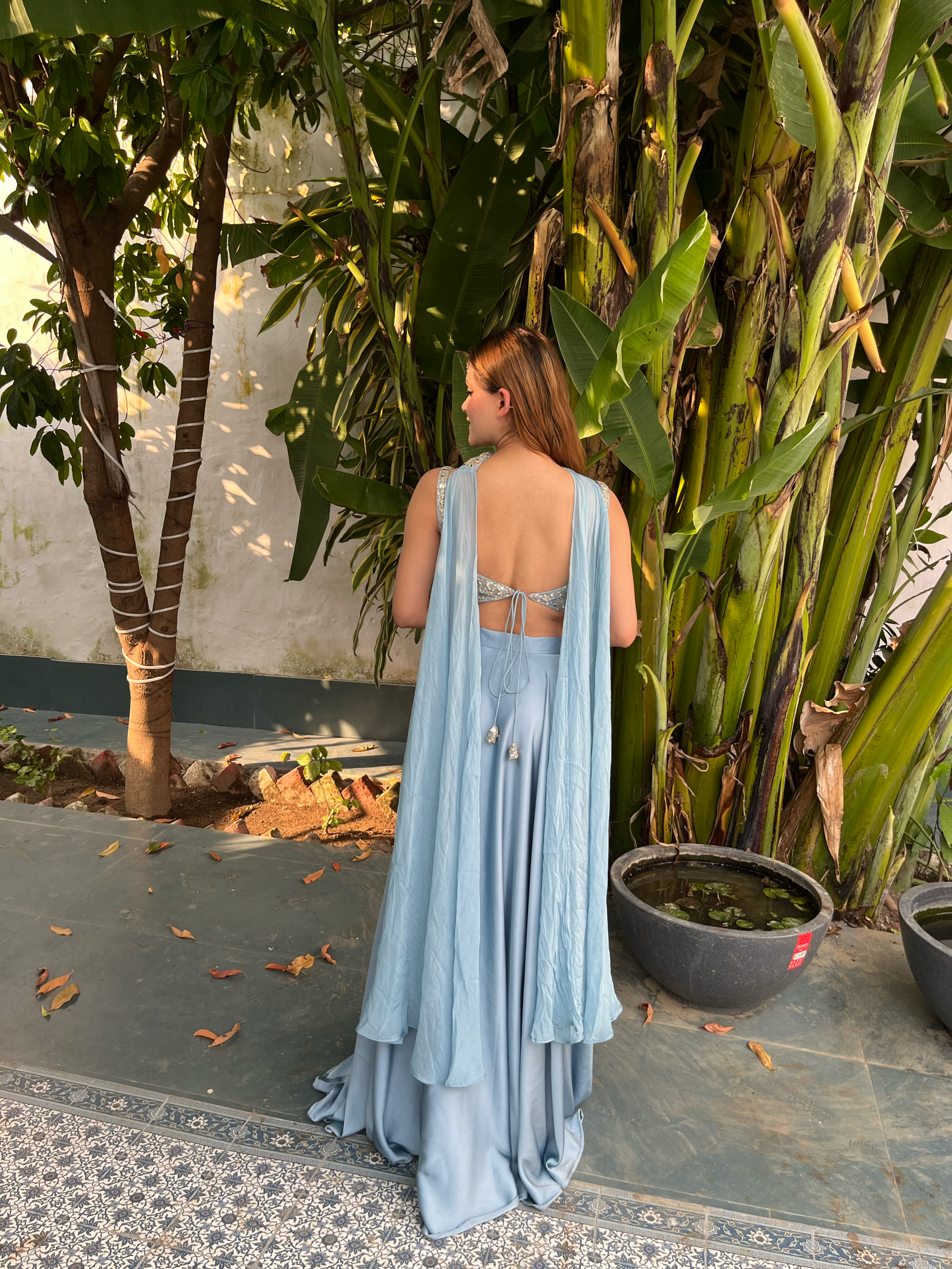 Anaya Lehenga Set - Powder Blue