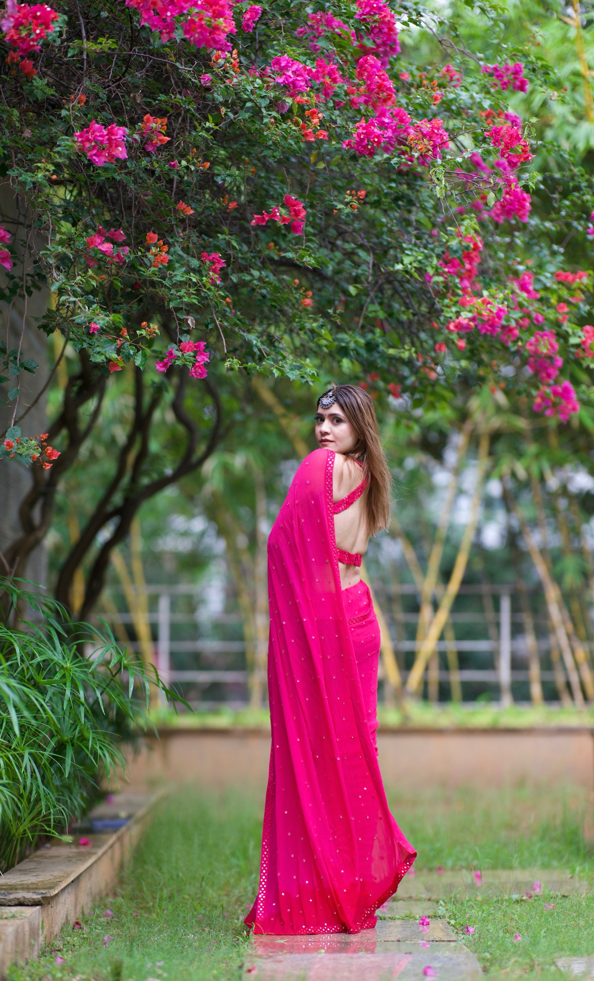 PHOOL Fuchsia Pink Saree Set - Limited Edition