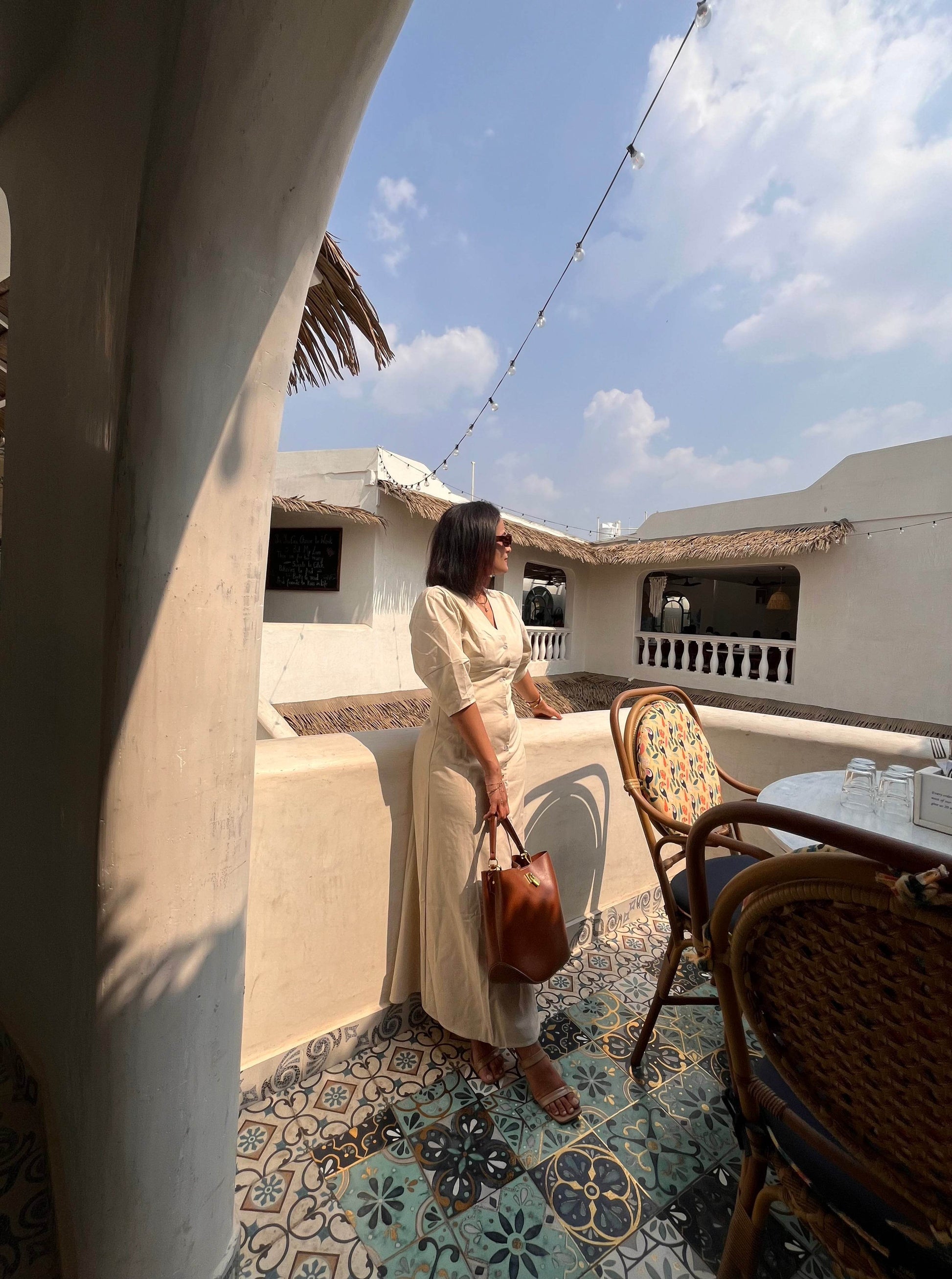 Mae Cotton Linen Puff Sleeve Dress - That Gal