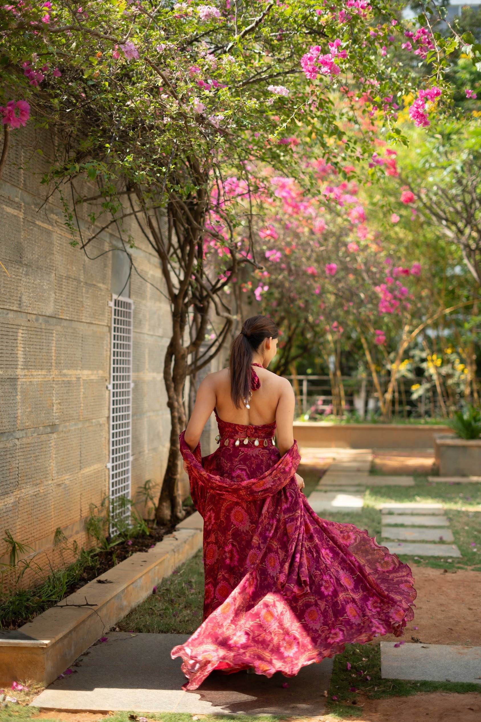 Gul - Pink Floral Lehenga Set - That Gal