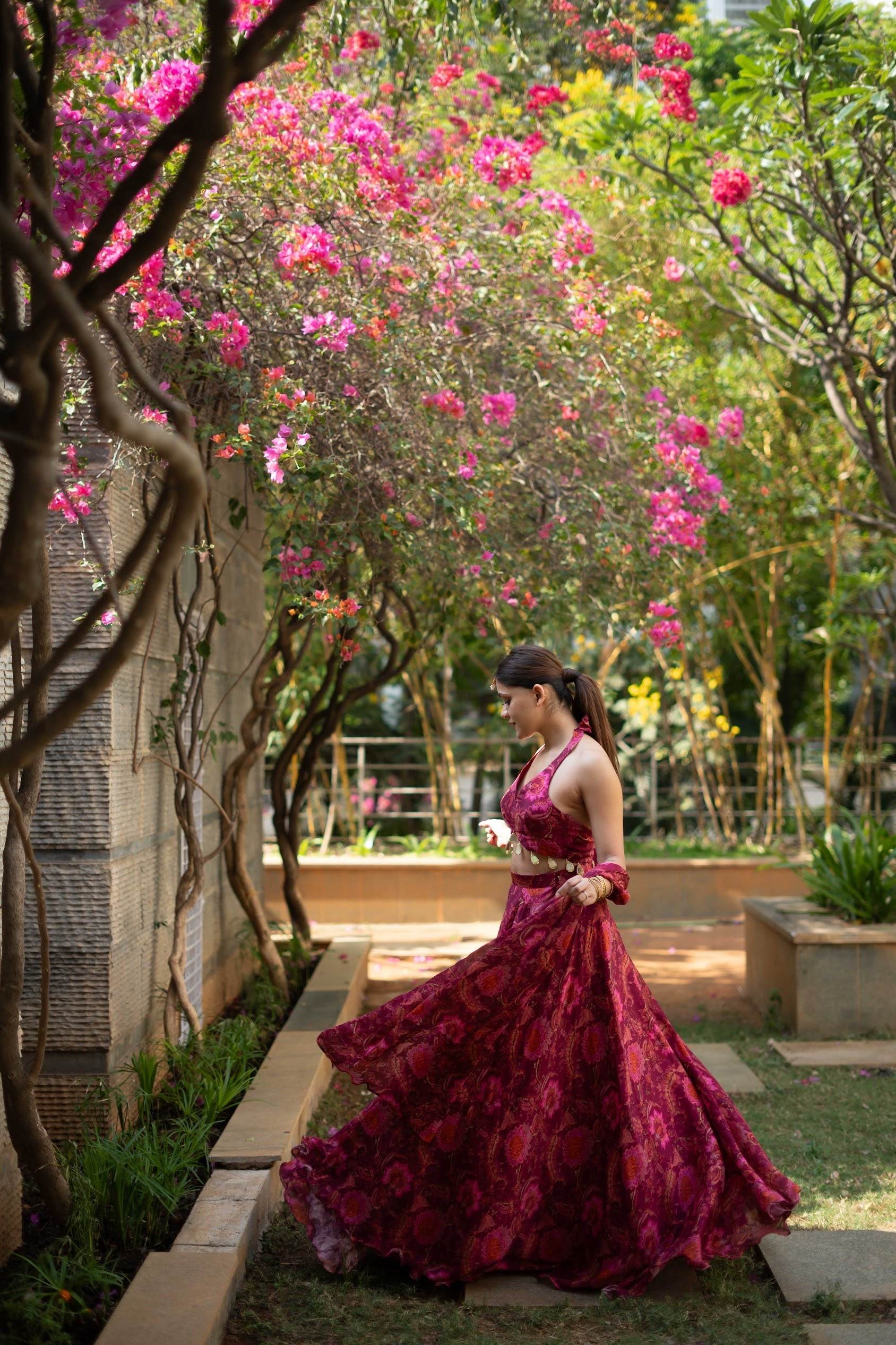 Gul - Pink Floral Lehenga Set - That Gal