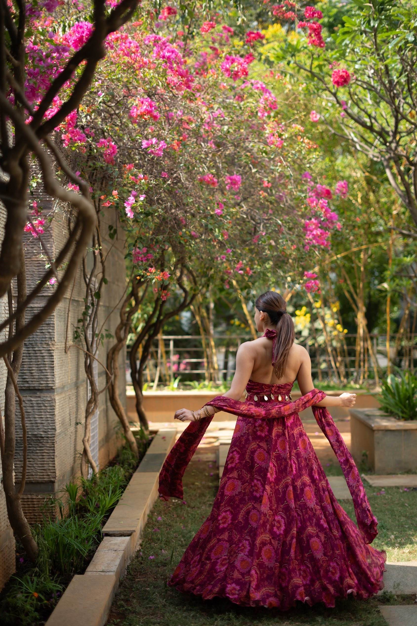 Gul - Pink Floral Lehenga Set - That Gal