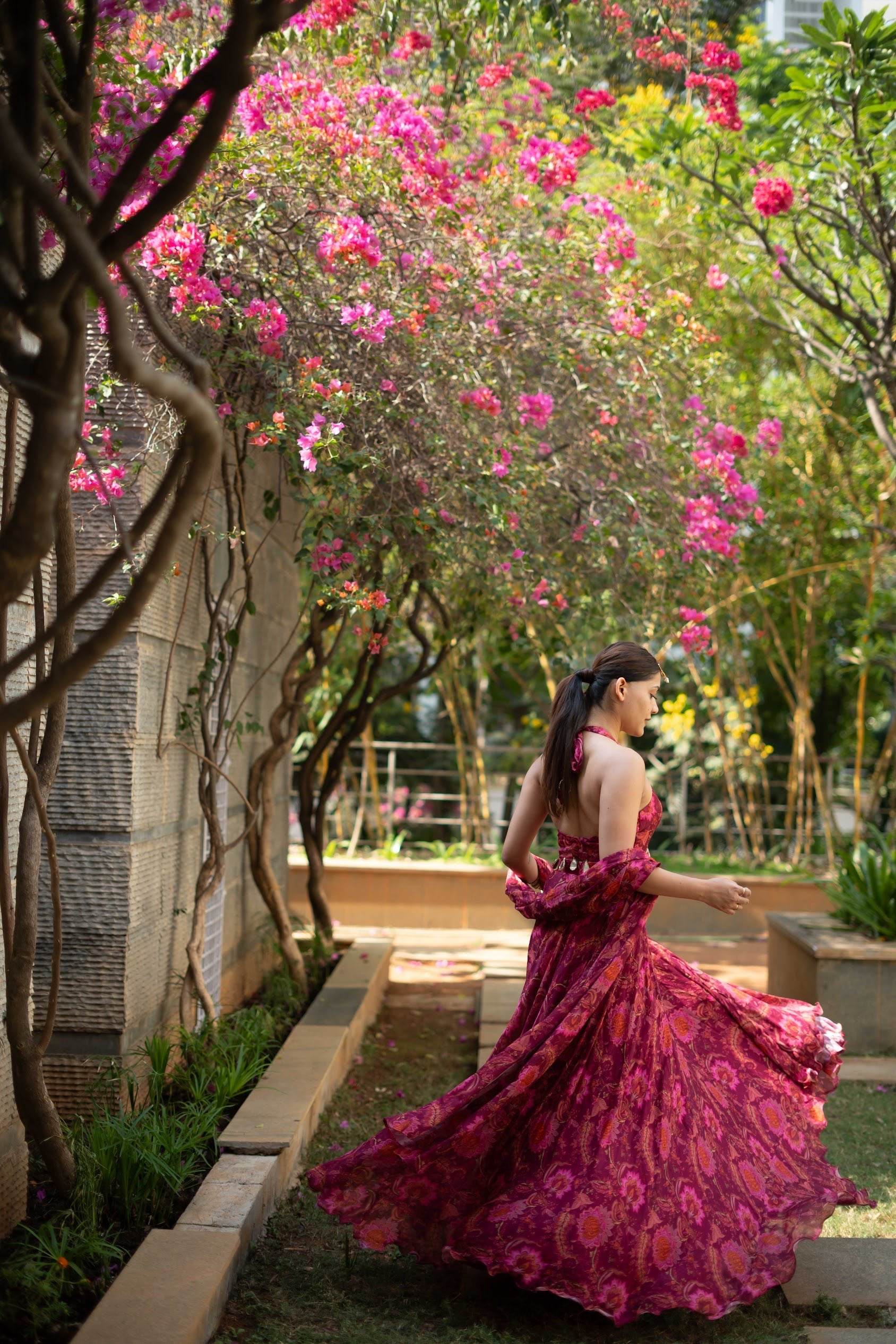 Gul - Pink Floral Lehenga Set - That Gal