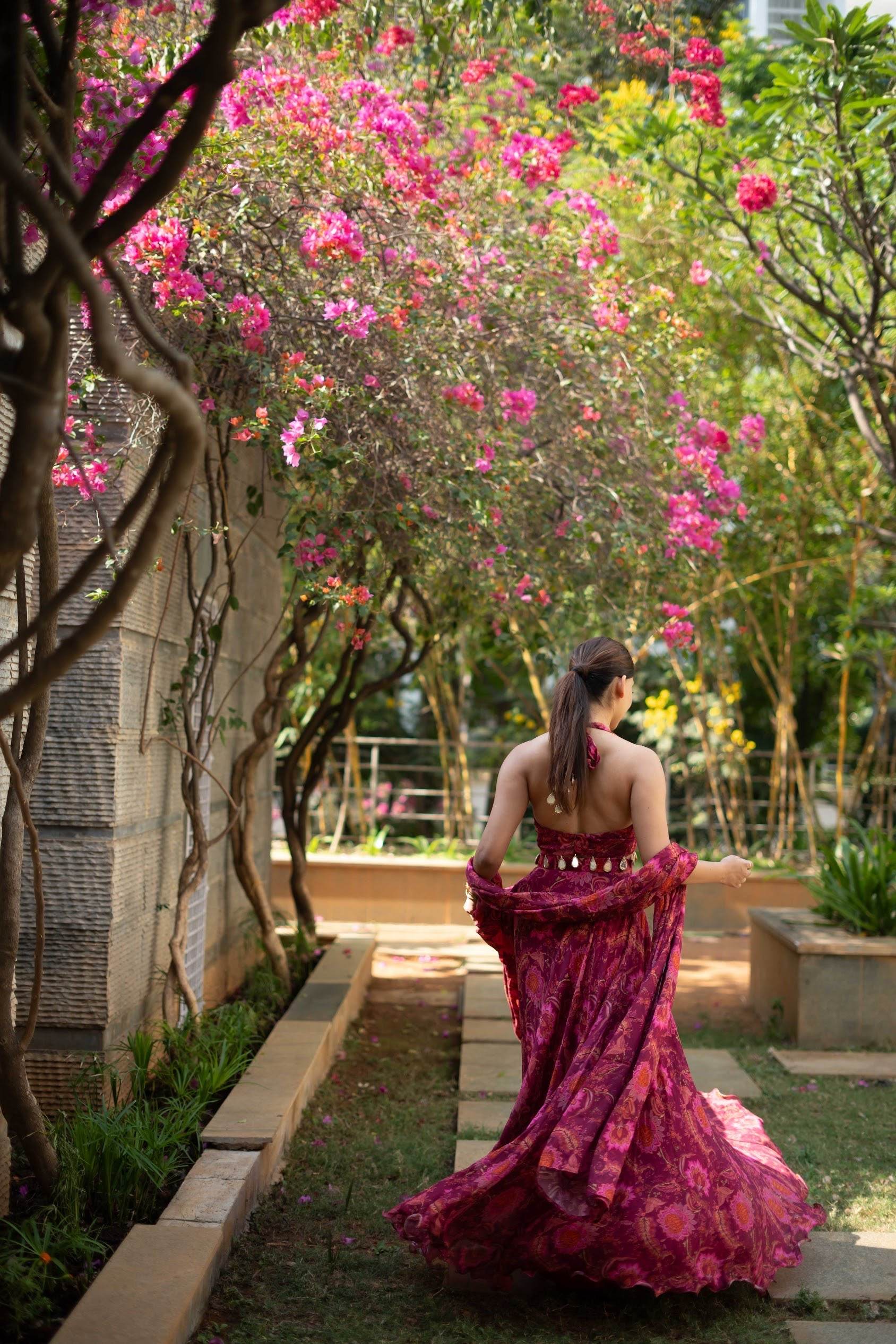 Gul - Pink Floral Lehenga Set - That Gal