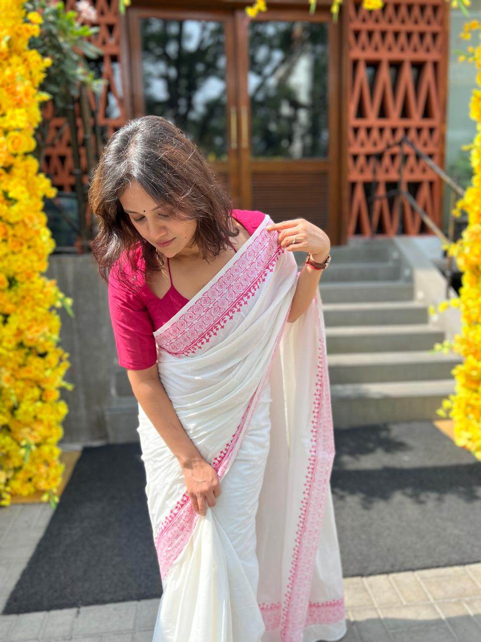 Mul Cotton Block Printed Saree - That Gal