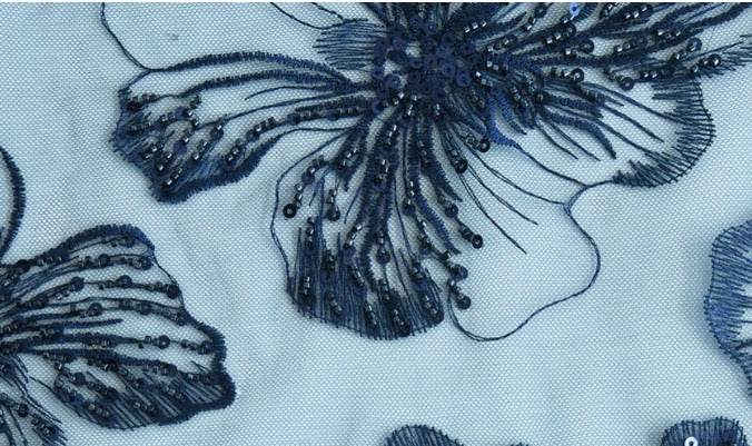 Raha - Deep Blue Hand Embroidered Saree - That Gal