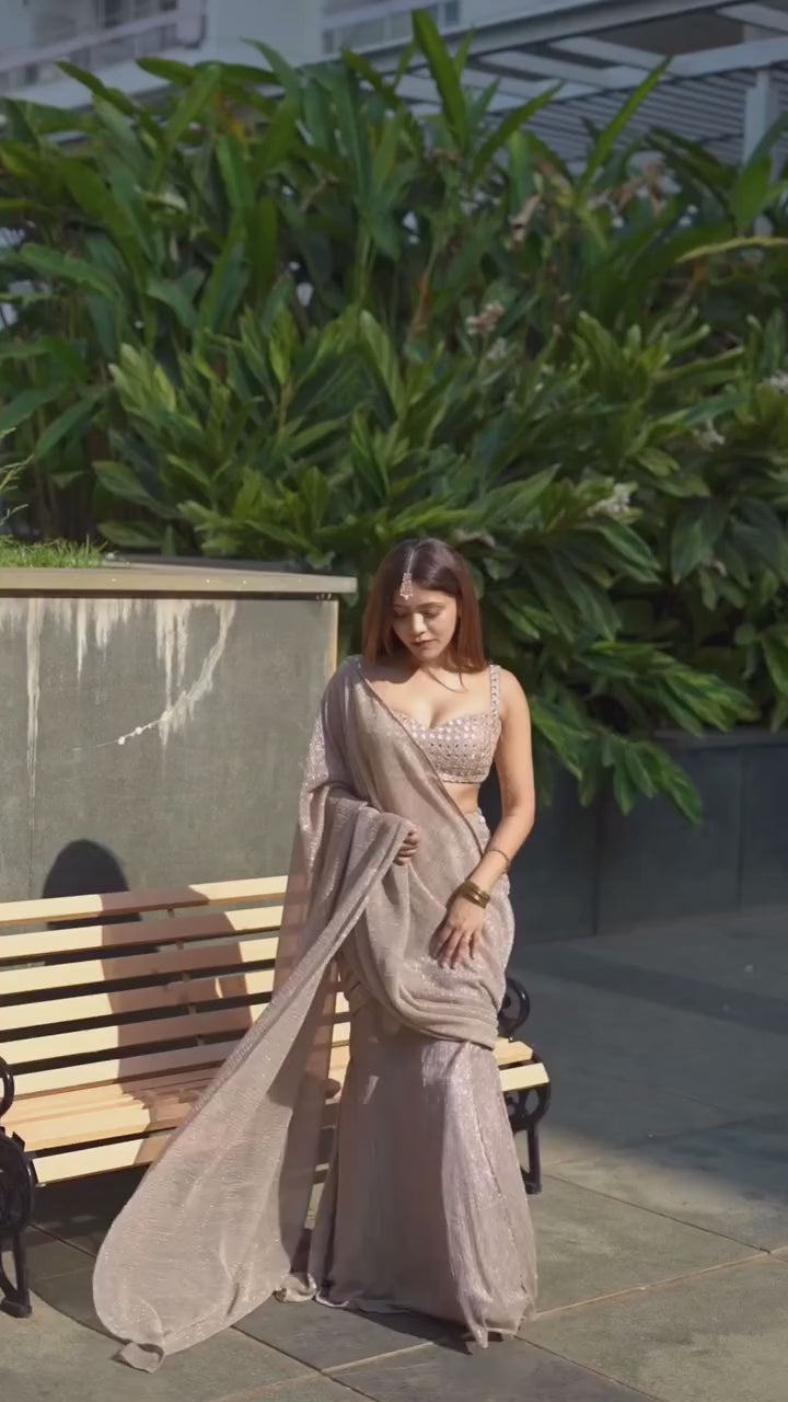 Aaina Hand-Embroidered Blouse & Saree