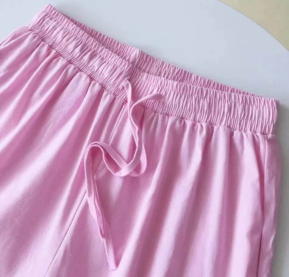 The Linen Coord Set - Pink - That Gal