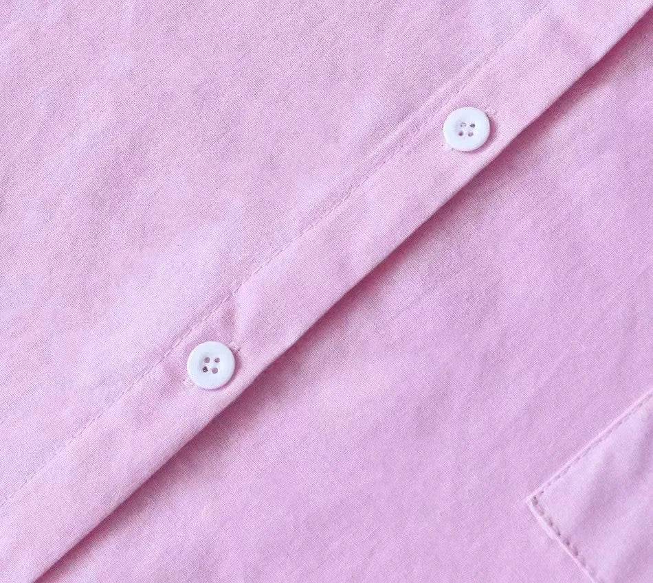 The Linen Coord Set - Pink - That Gal