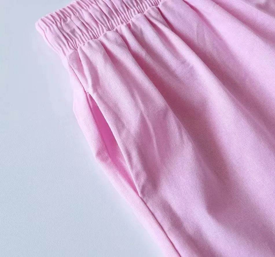 The Linen Coord Set - Pink - That Gal