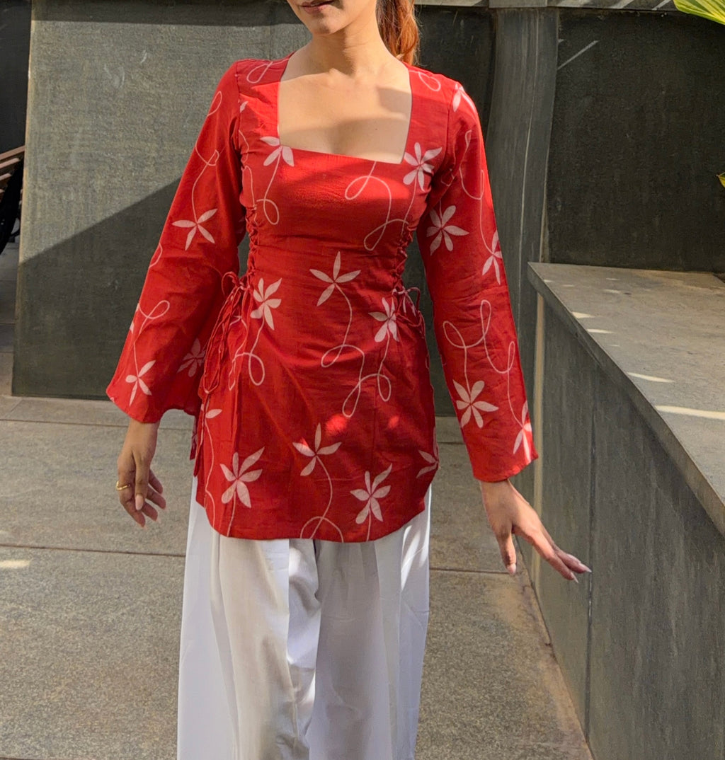 Surkh Side-Tie Farshi Set