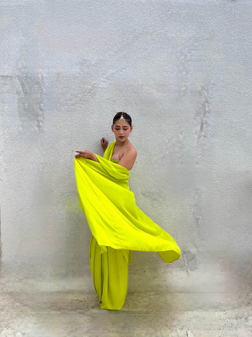 3 peice Lime Green saree set - That Gal