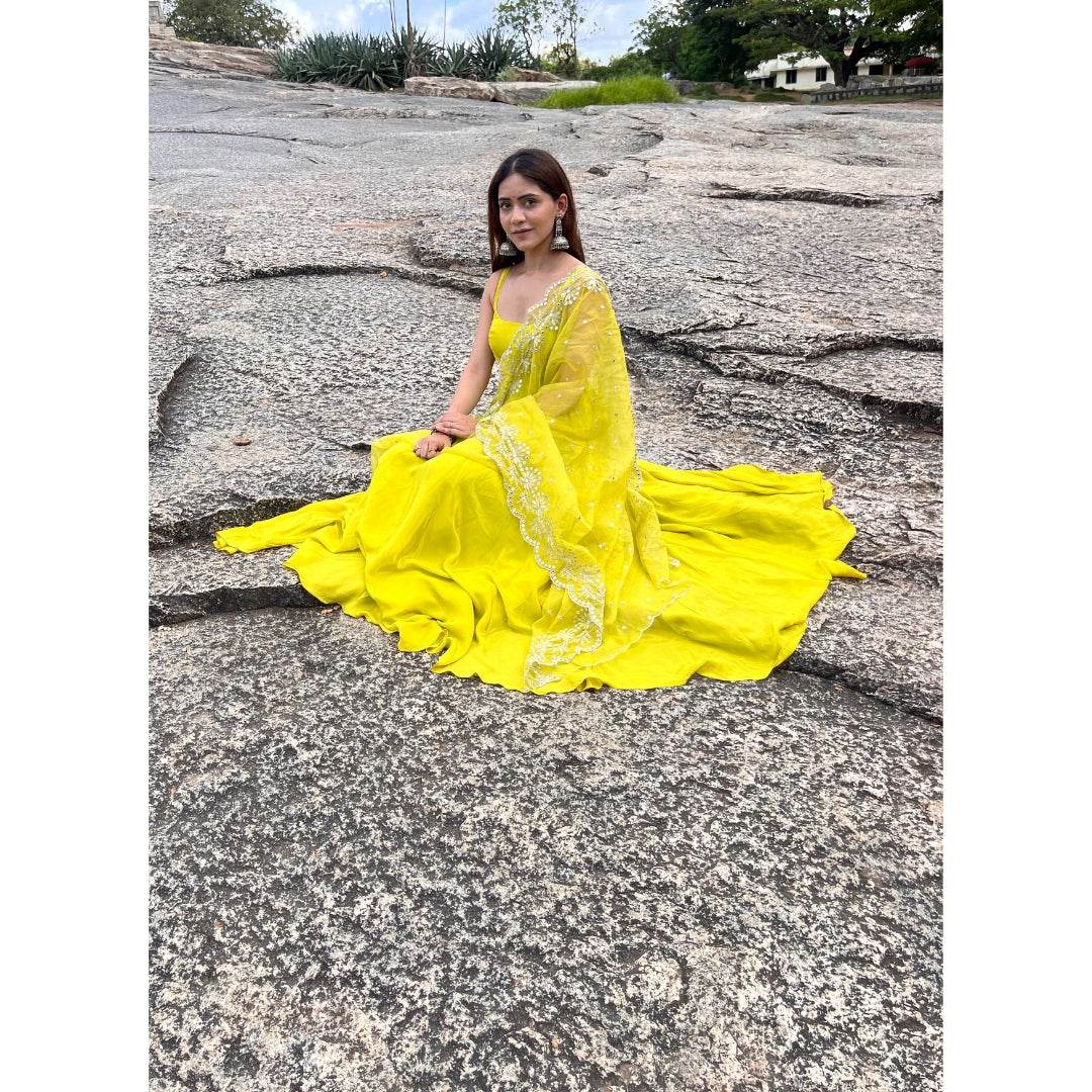 Lime Yellow Anarkali Suit - That Gal