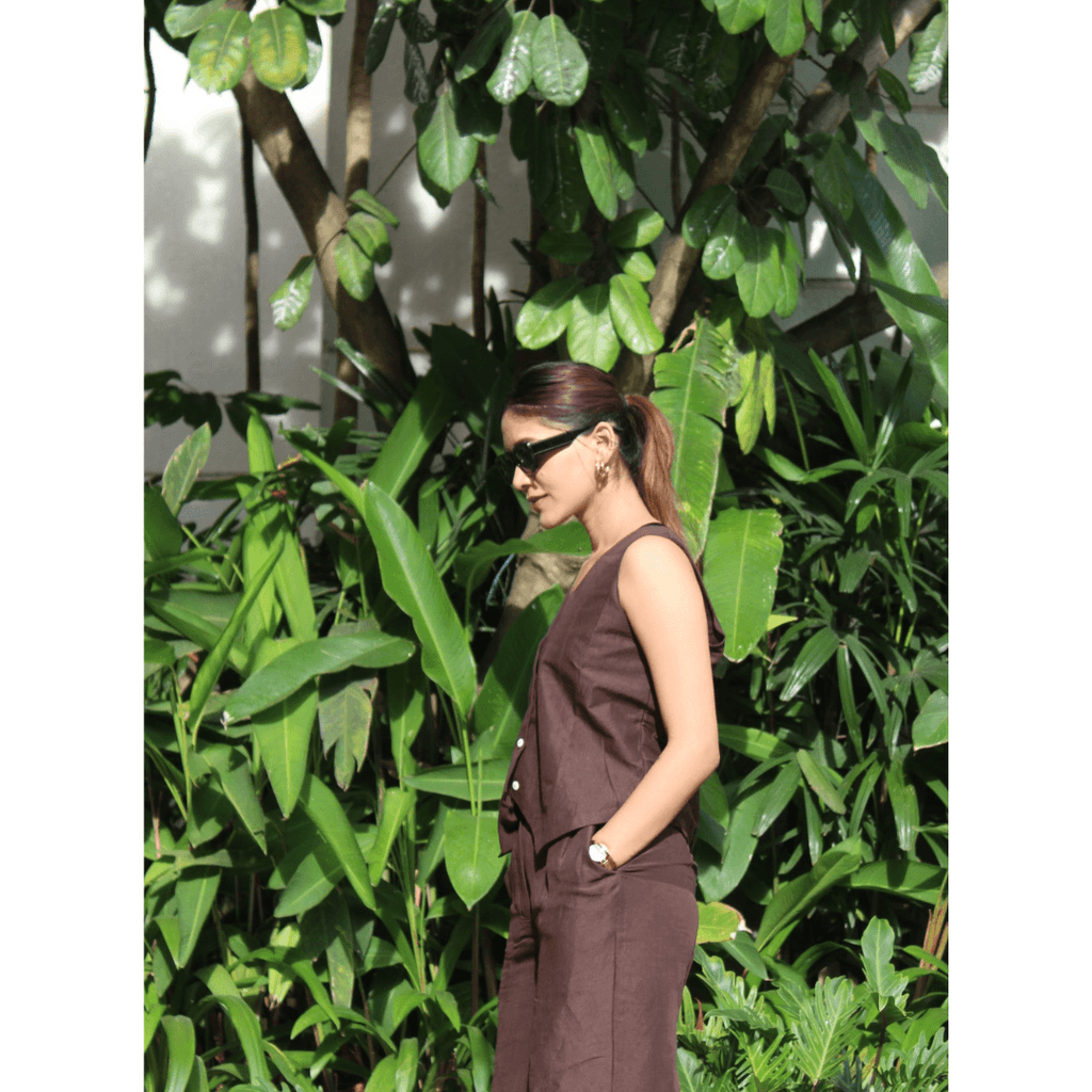 Linen Coord Set - Brown - That Gal