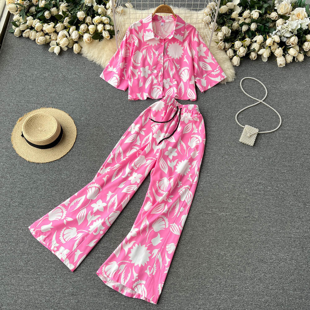 2-Piece Floral Printed Coord Set