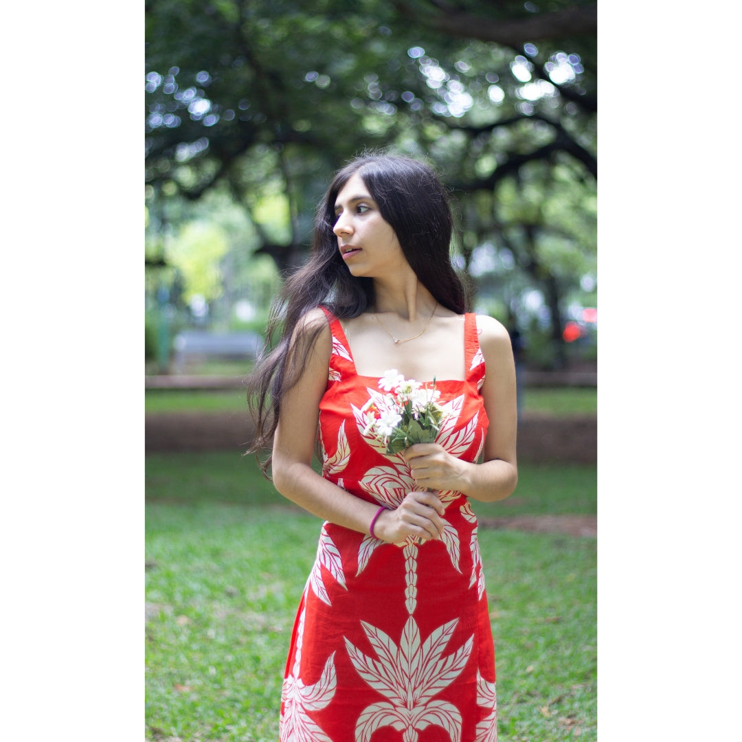 Nola - Red and White Maxi Dress