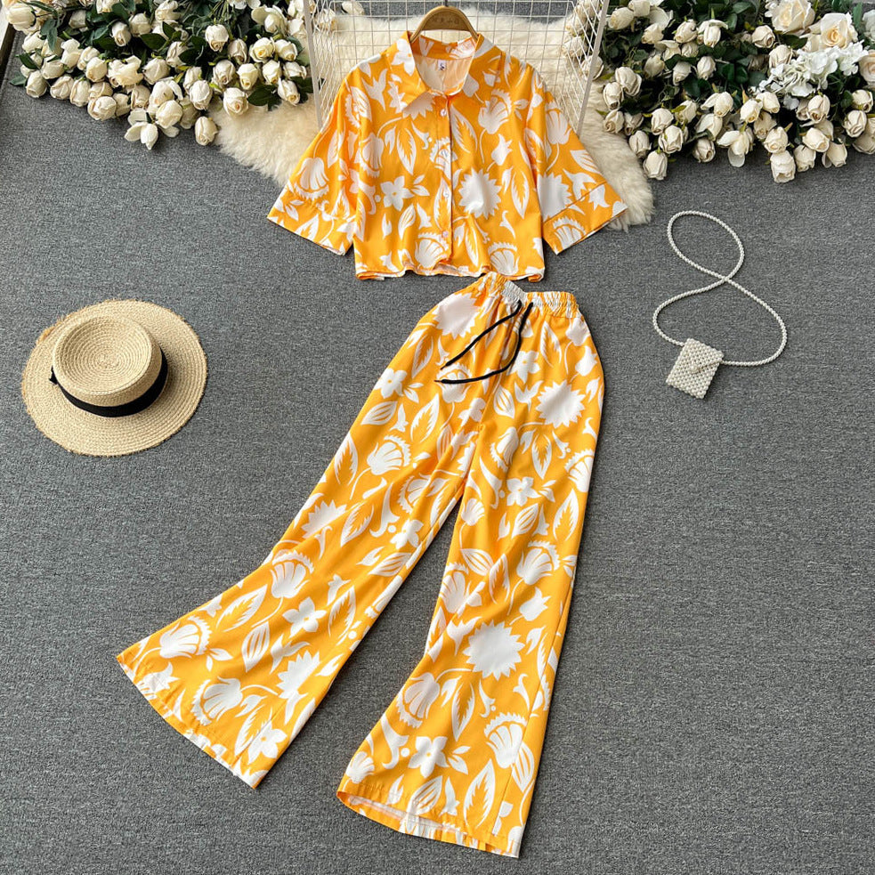 2-Piece Floral Printed Coord Set