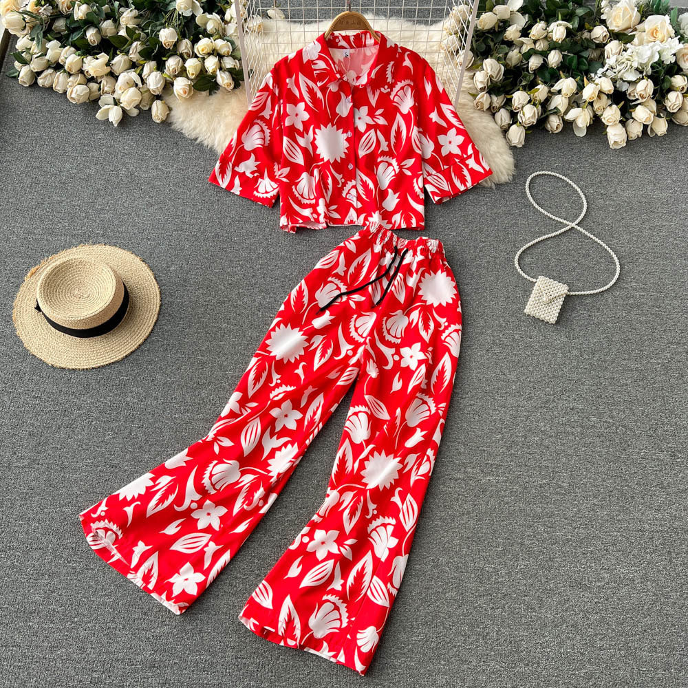 2-Piece Floral Printed Coord Set