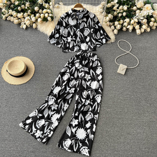 2-Piece Floral Printed Coord Set