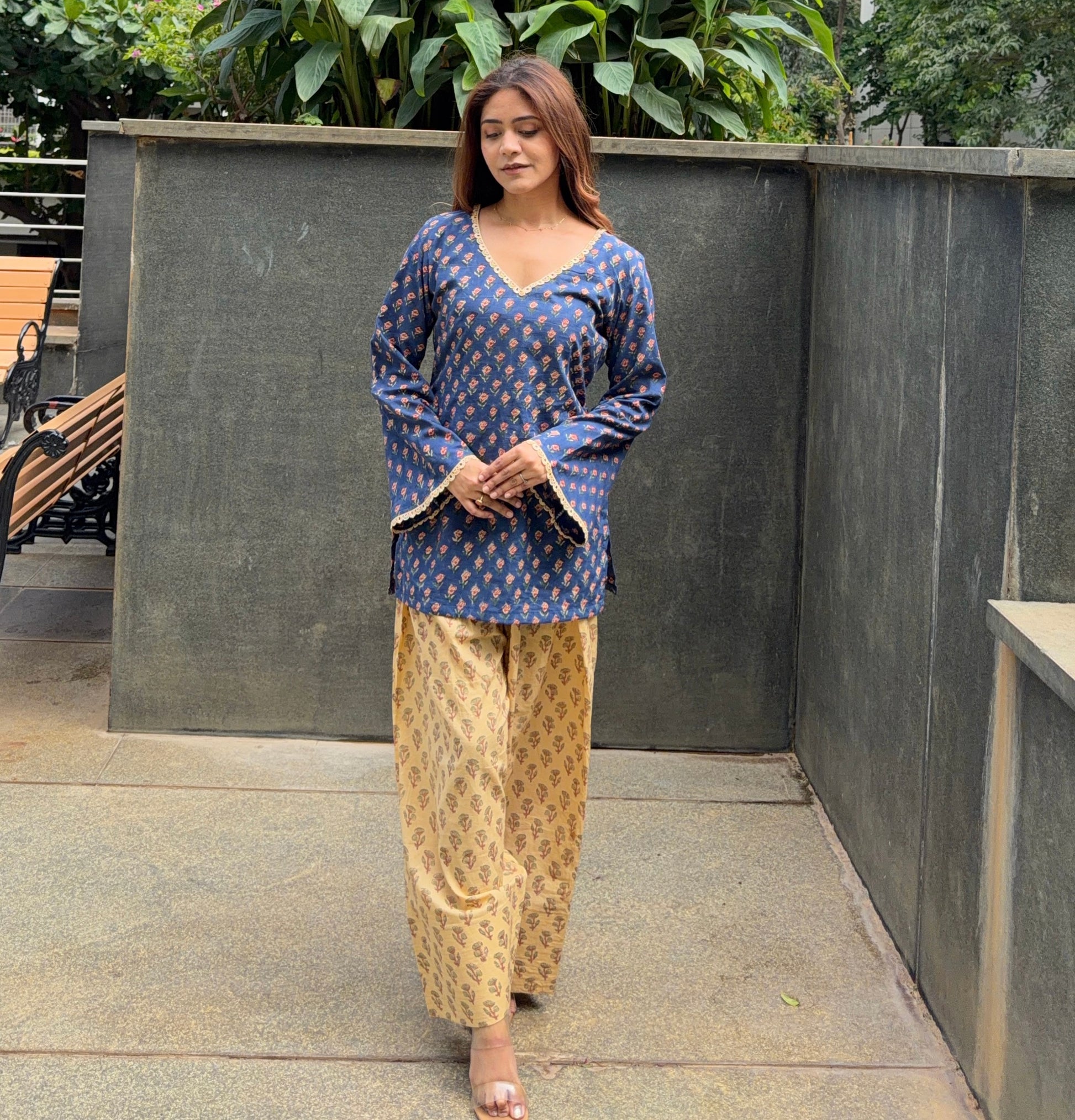 Eira Farshi Set - Hand Block Printed