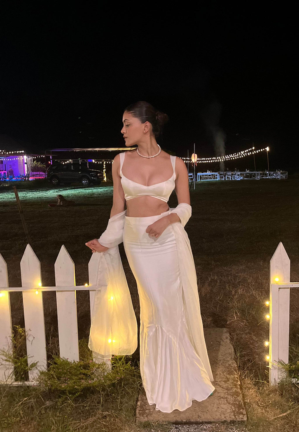 Amara - 3-Piece Off White Satin Set - That Gal