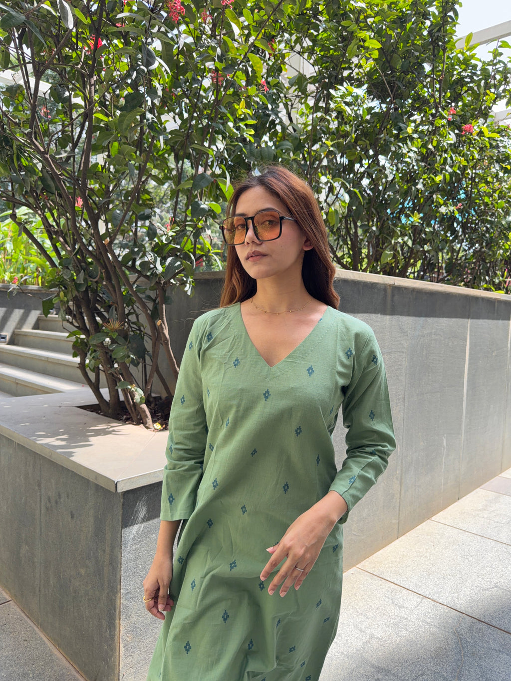 Heba Jamdani Kurti - Relaxed Fit