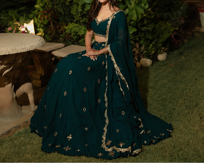 Natasha Mirror Work Lehenga Set