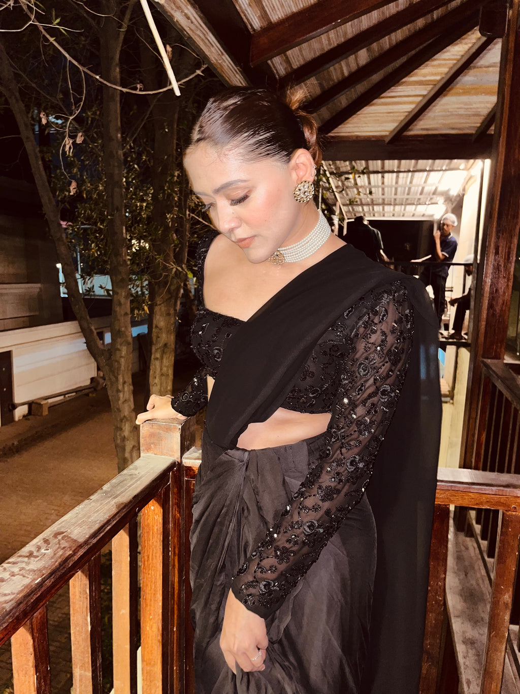 Black Ruffled Saree - That Gal