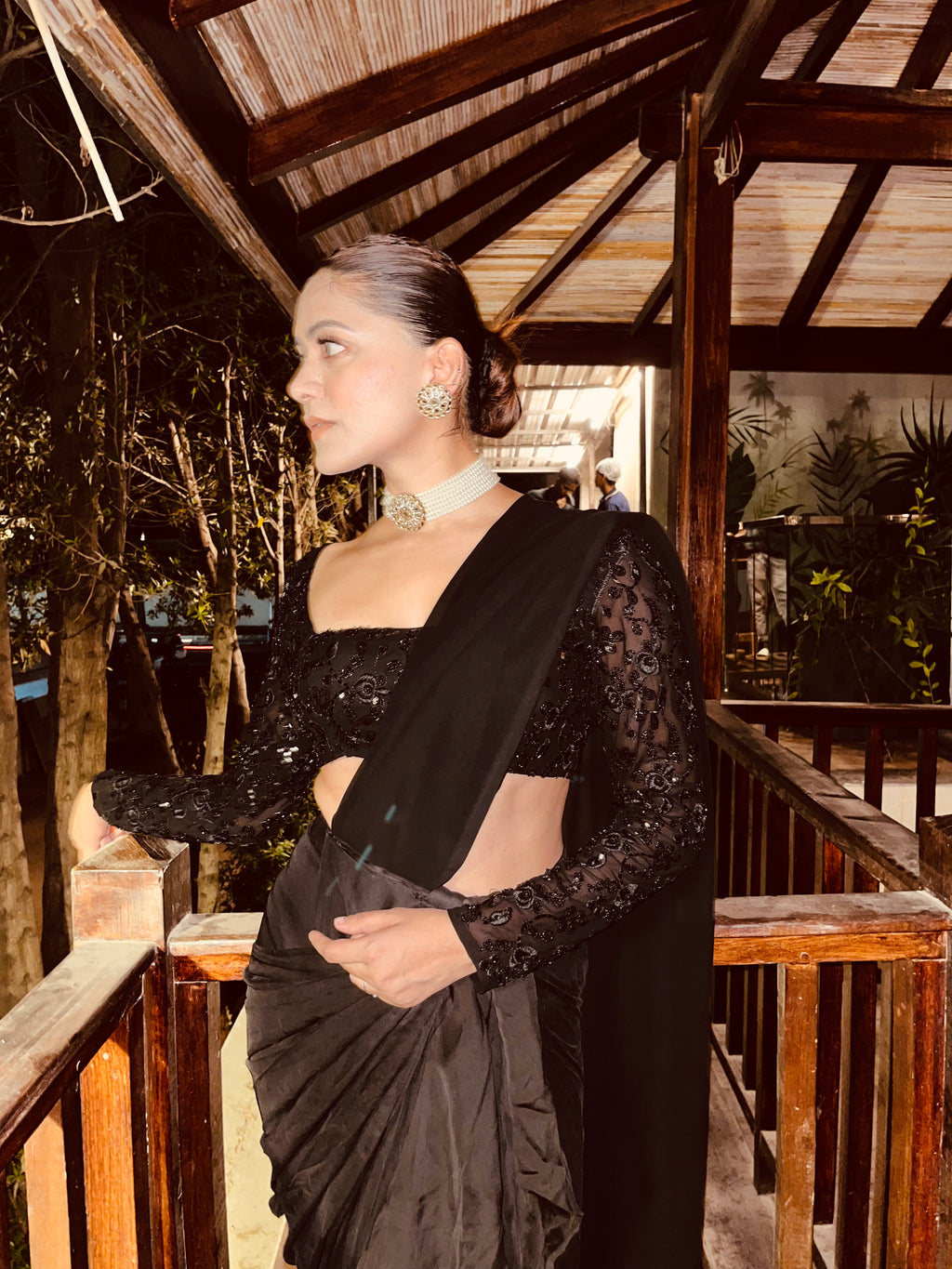 Black Ruffled Saree - That Gal