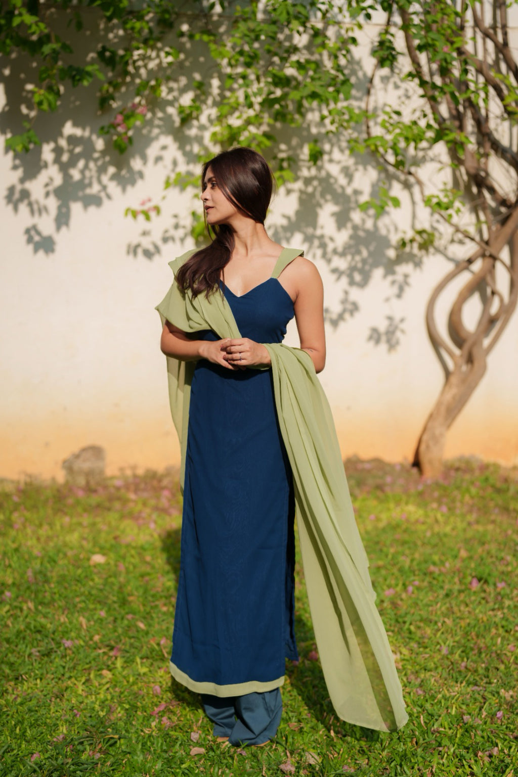 Arzoo Suit Set - Blue & Green