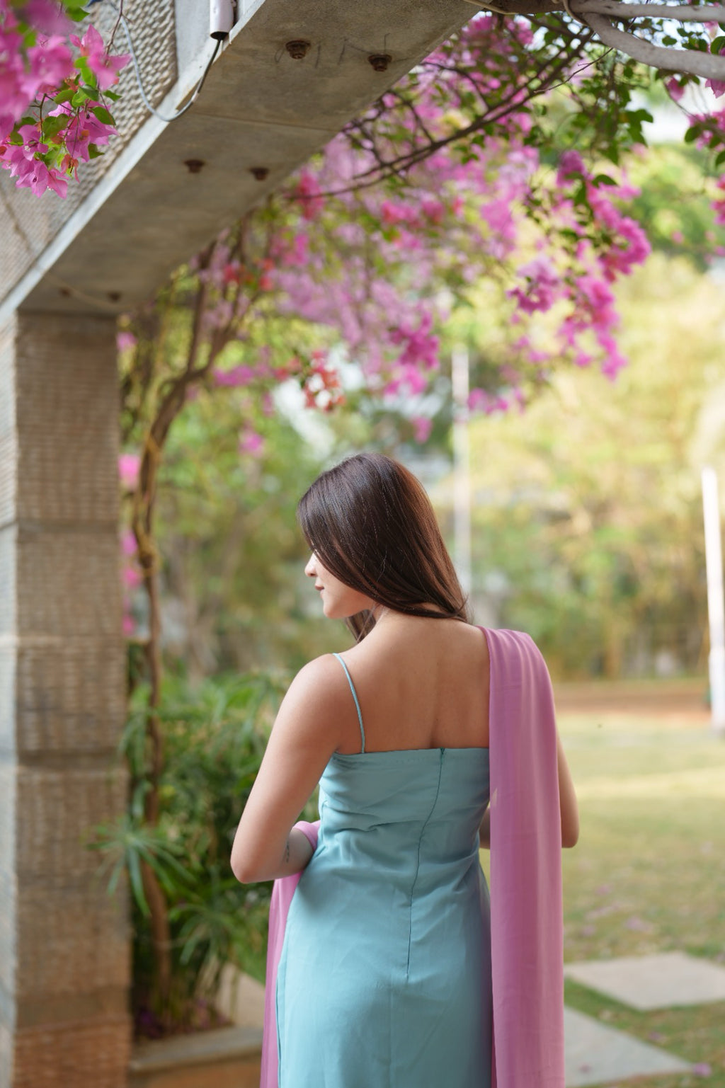 Pia Suit Set - Blue & Pink