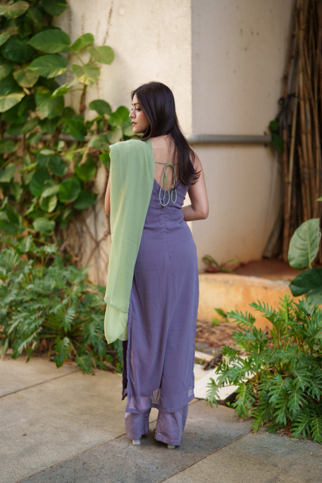 Jia Suit Set - Purple & Green