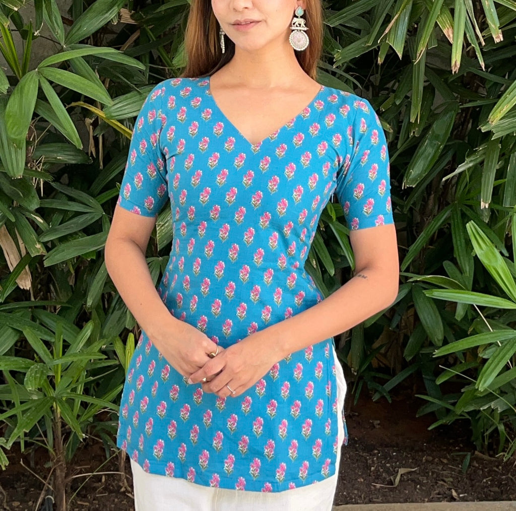 Prisha Hand Block Printed Corset Kurti