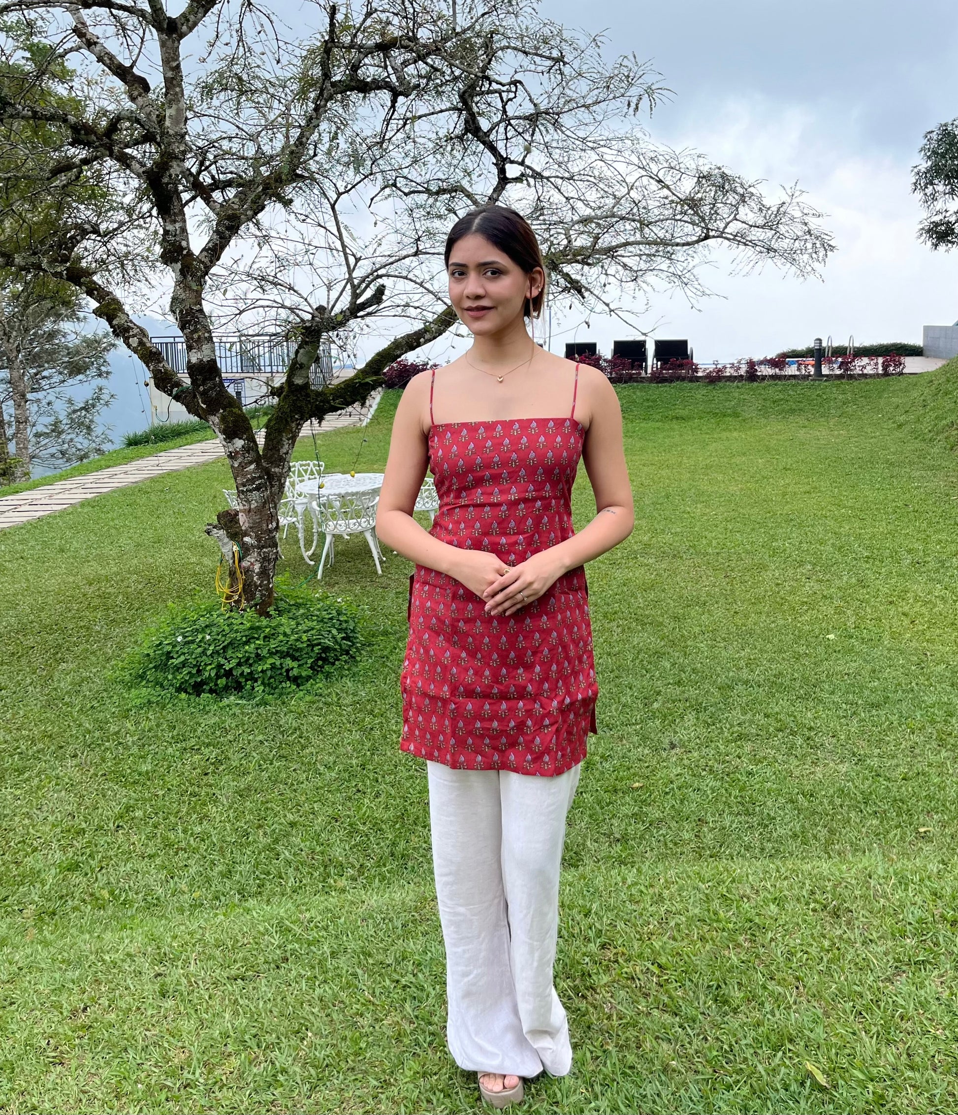 Alaaya Noodle Strap Corset Kurti