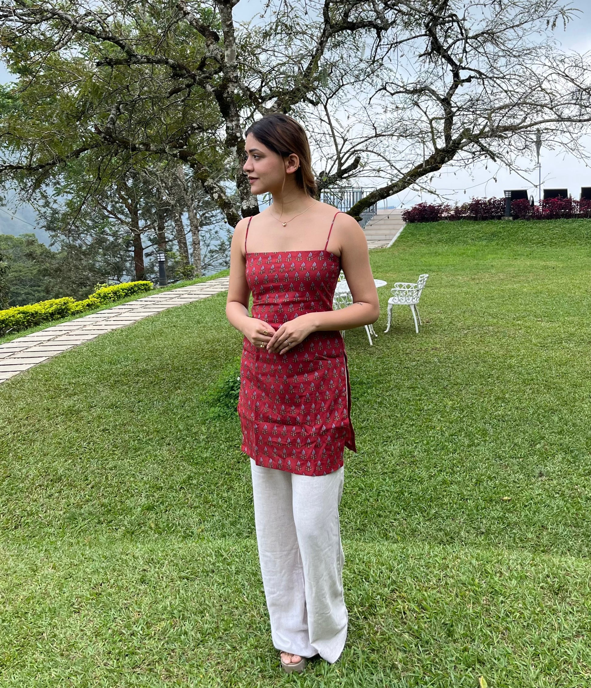 Alaaya Noodle Strap Corset Kurti