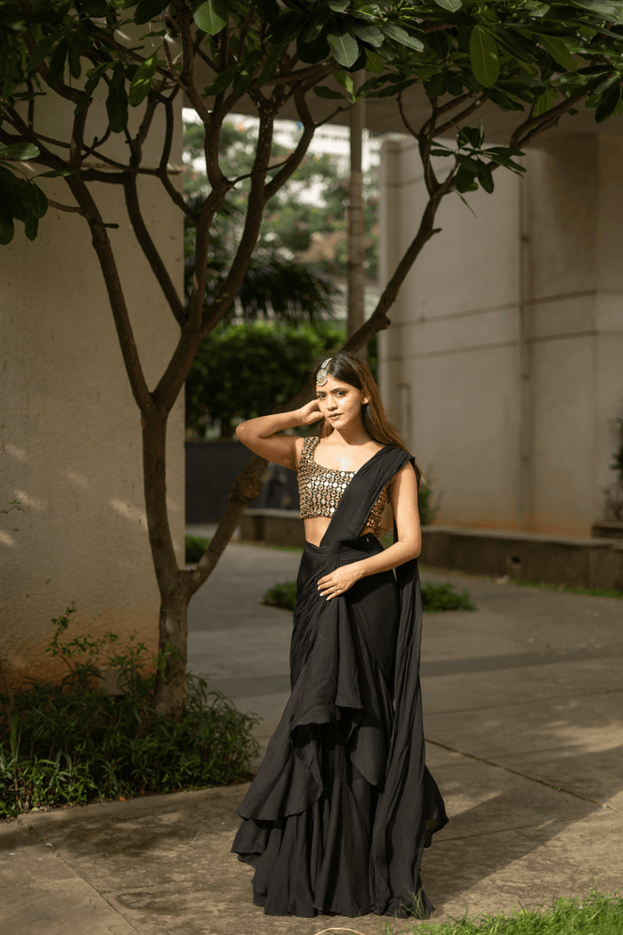 Nida Ruffled Saree Set