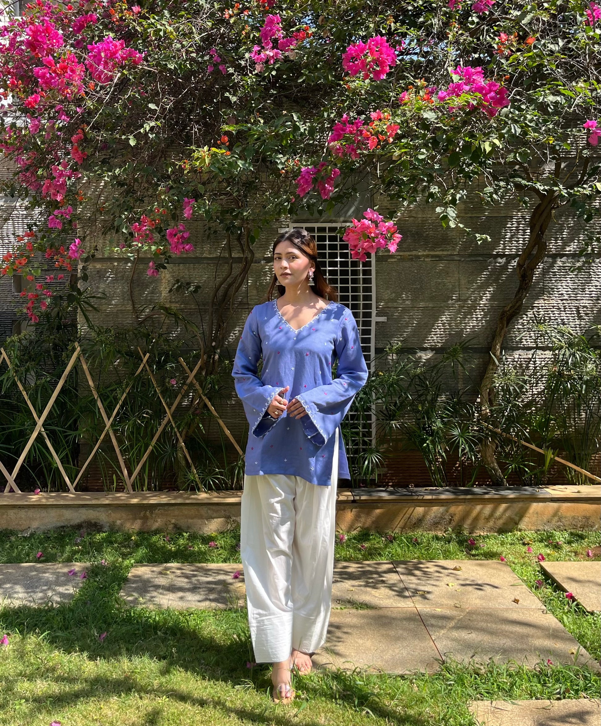 Geet Hand Embroidered Linen Kurti