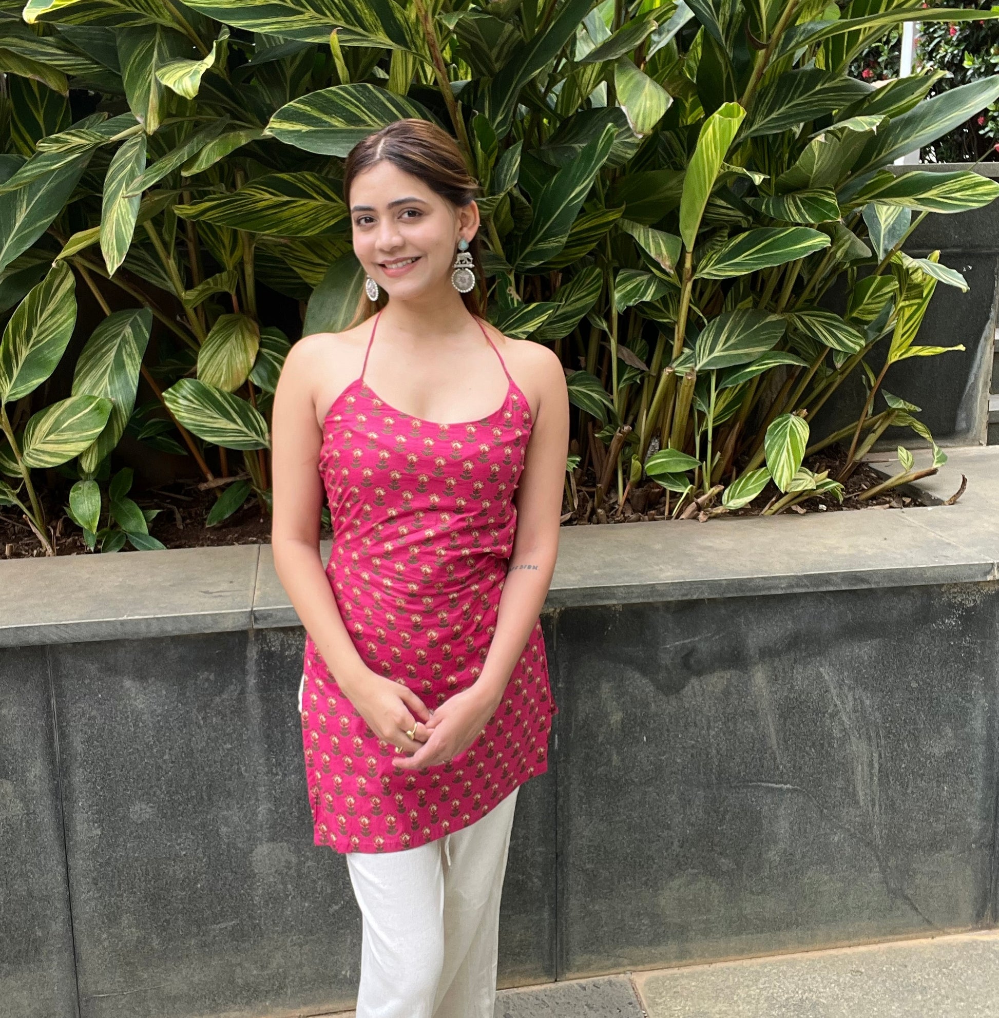 Roop Halter Neck Corset Kurti