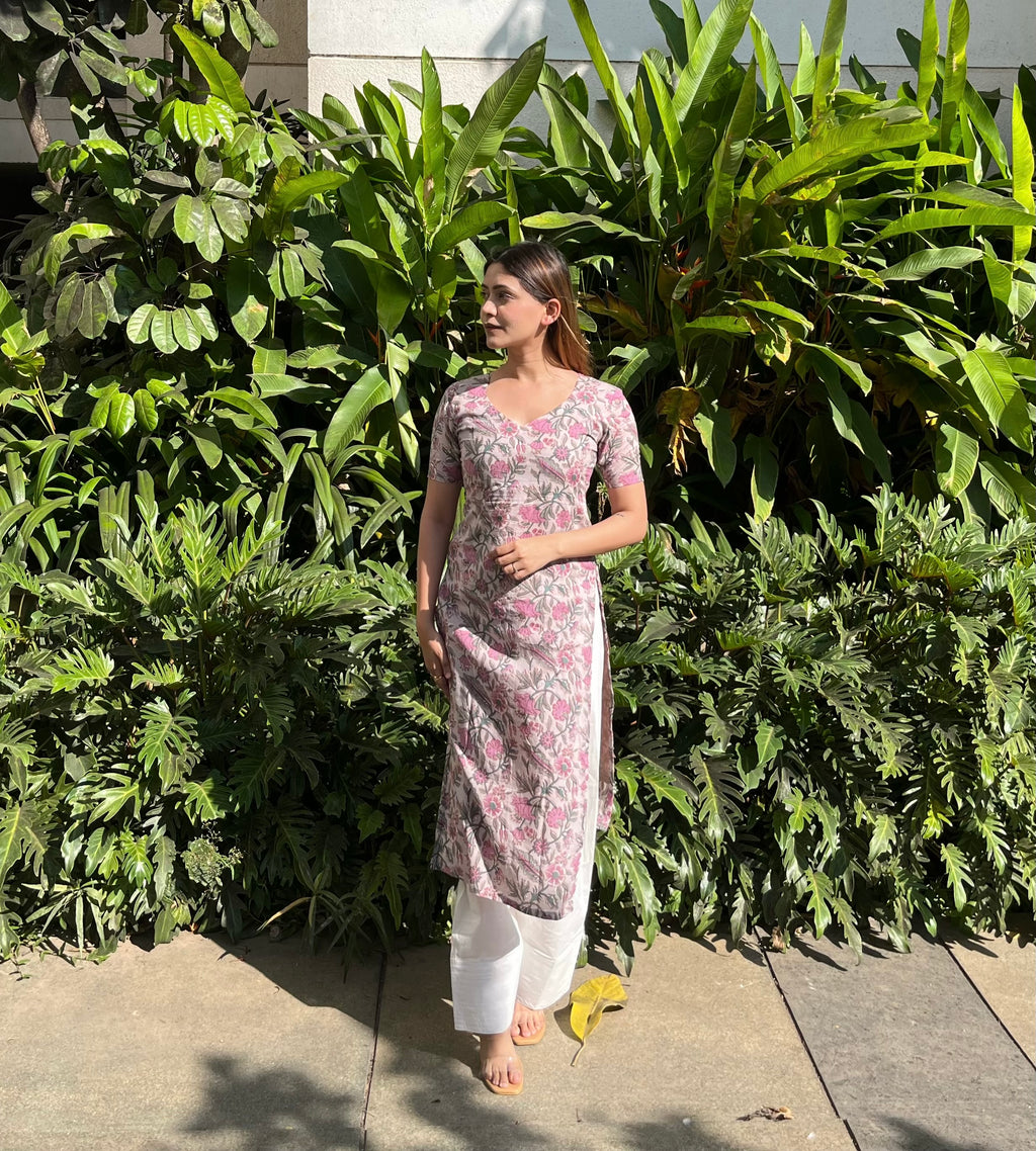Arisha Hand Block Printed Long Kurti