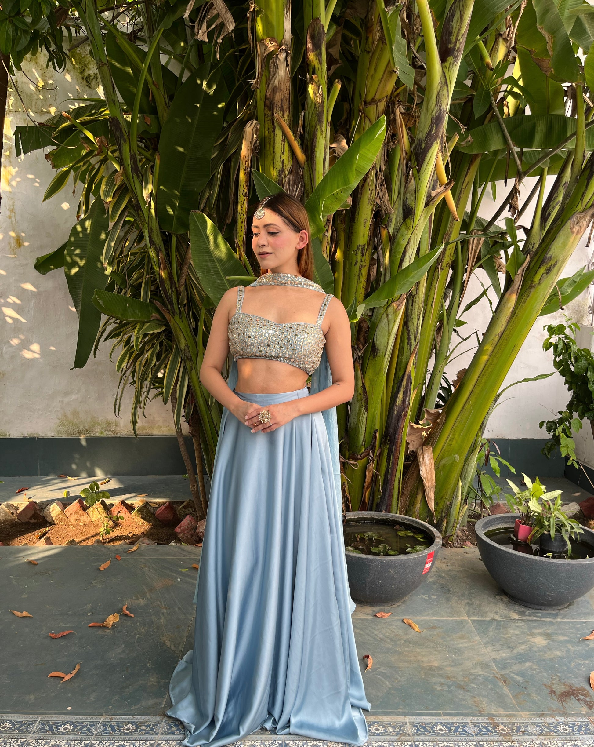 Anaya Lehenga Set - Powder Blue