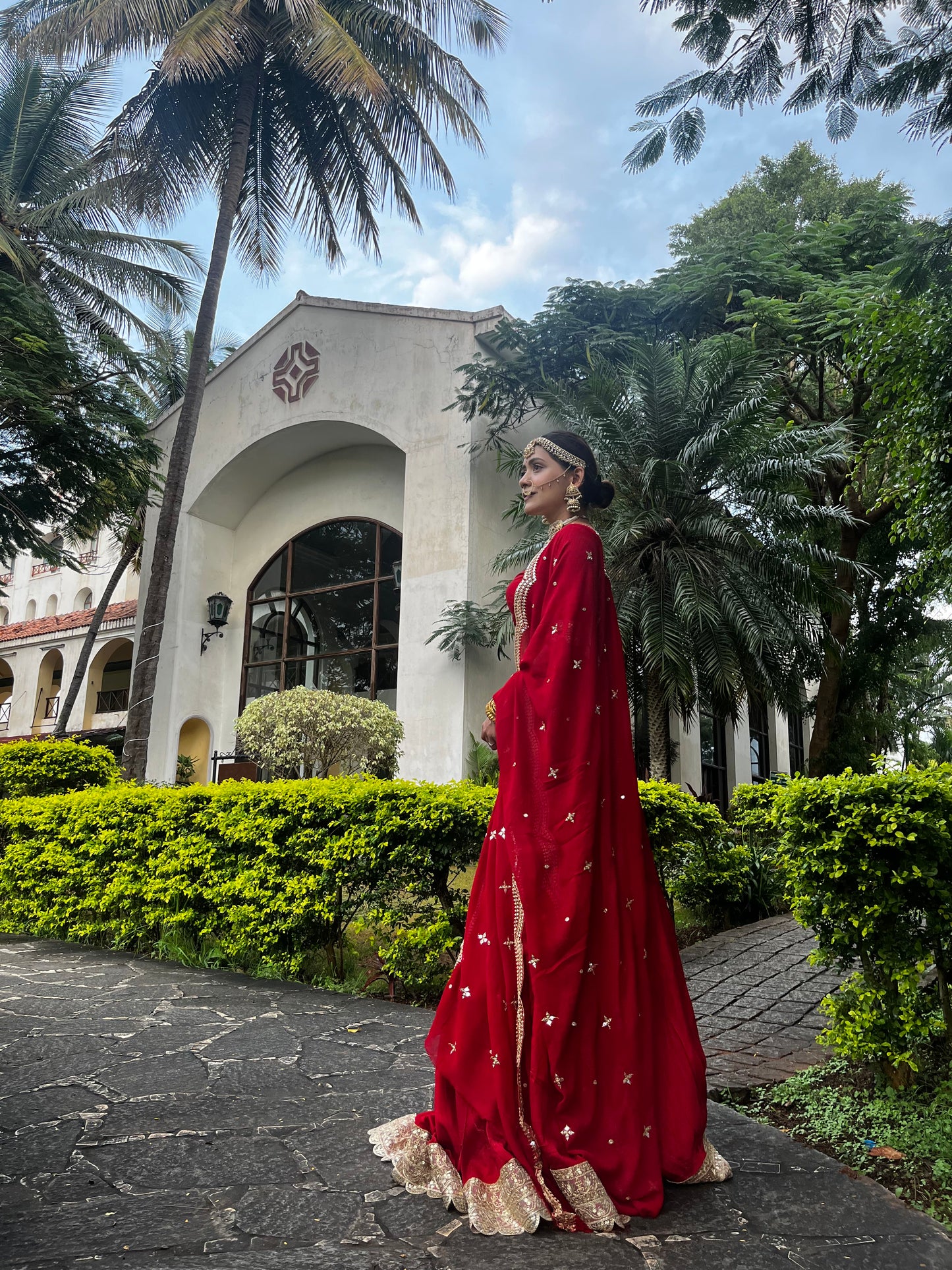 Sindoori Red Dola Silk Lehenga Set